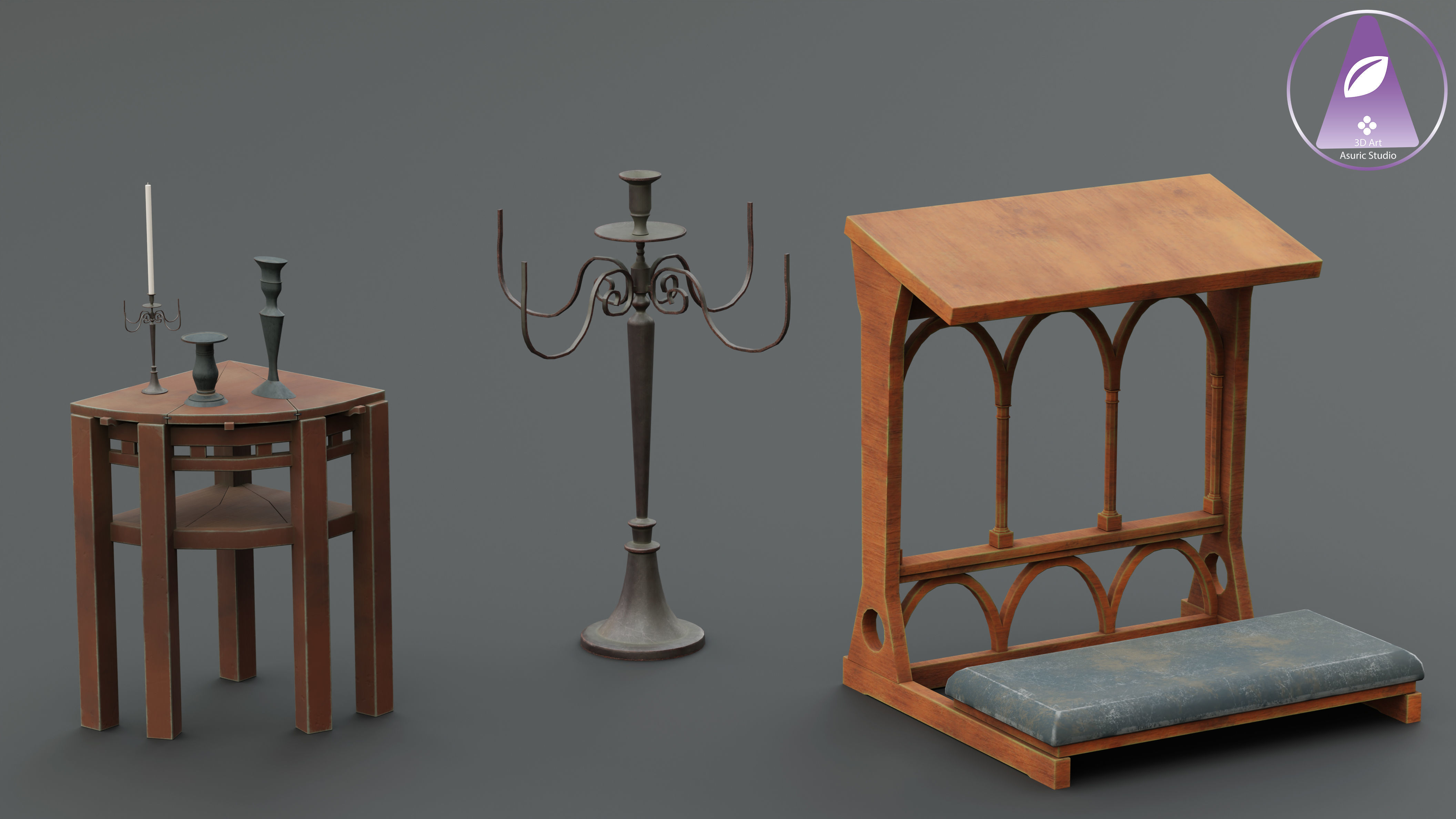 Church Asset Pack Low-poly 3D model_9