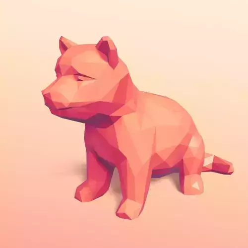 Low Poly Puppy Statue -- Ready for 3D Printing