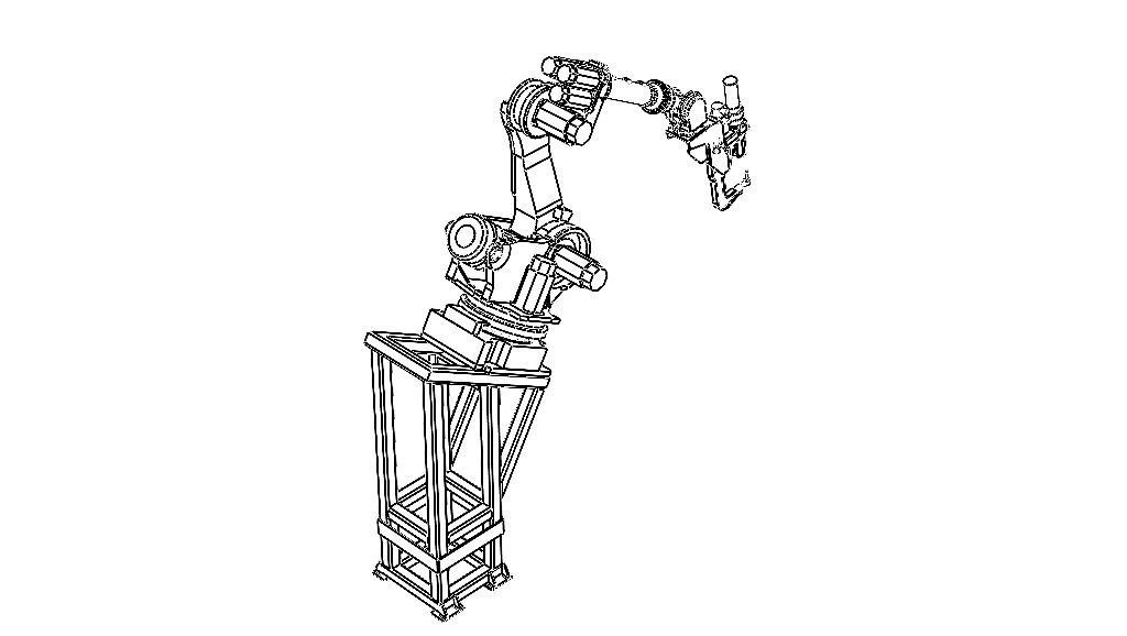 Elevated Welding Robot Free 3D model_17