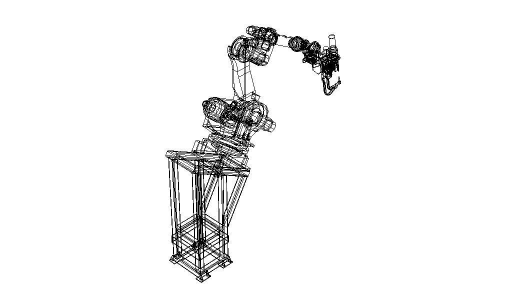 Elevated Welding Robot Free 3D model_19