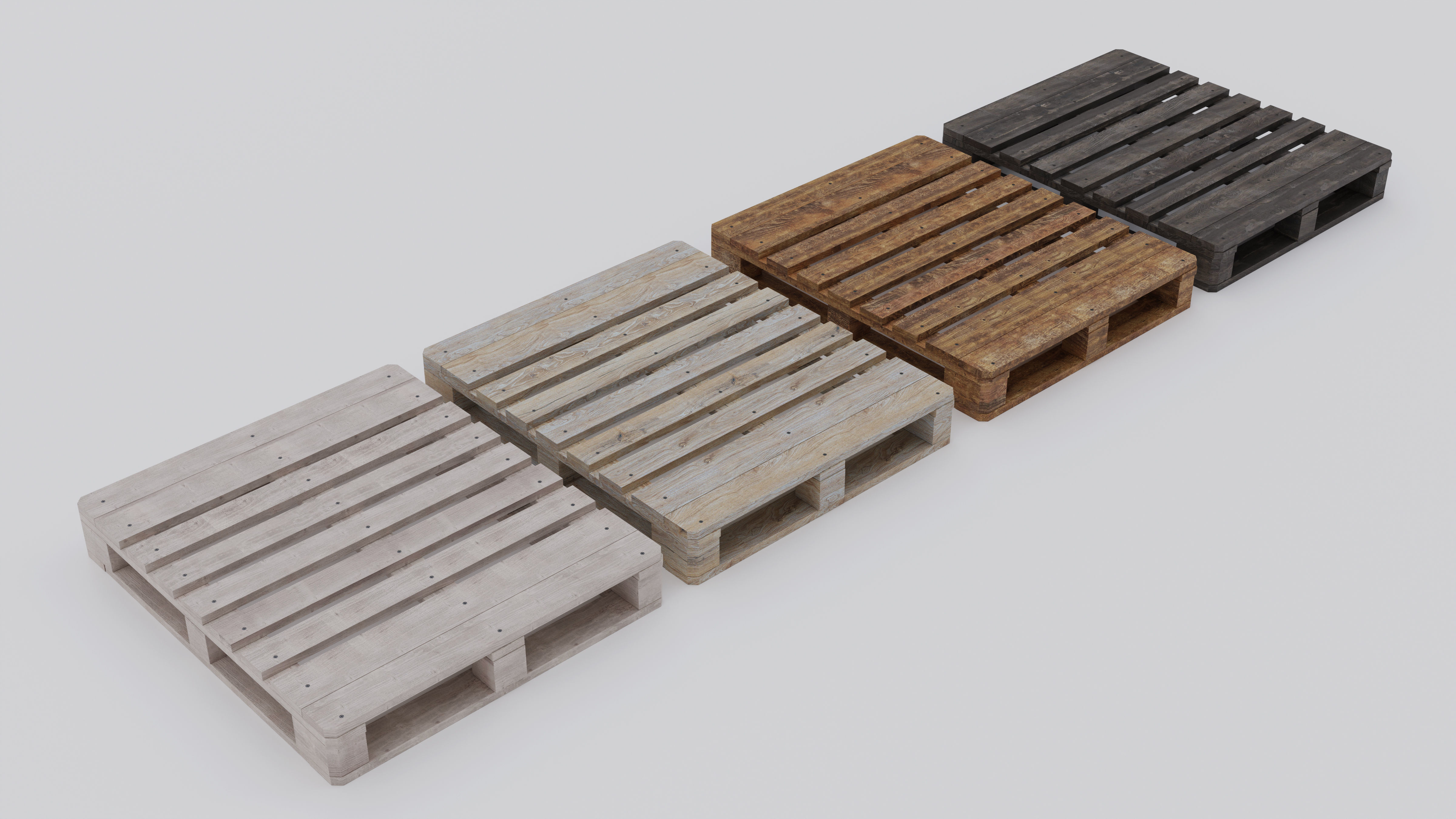 Wooden Pallet 1000mmX1200mm 3D model_5