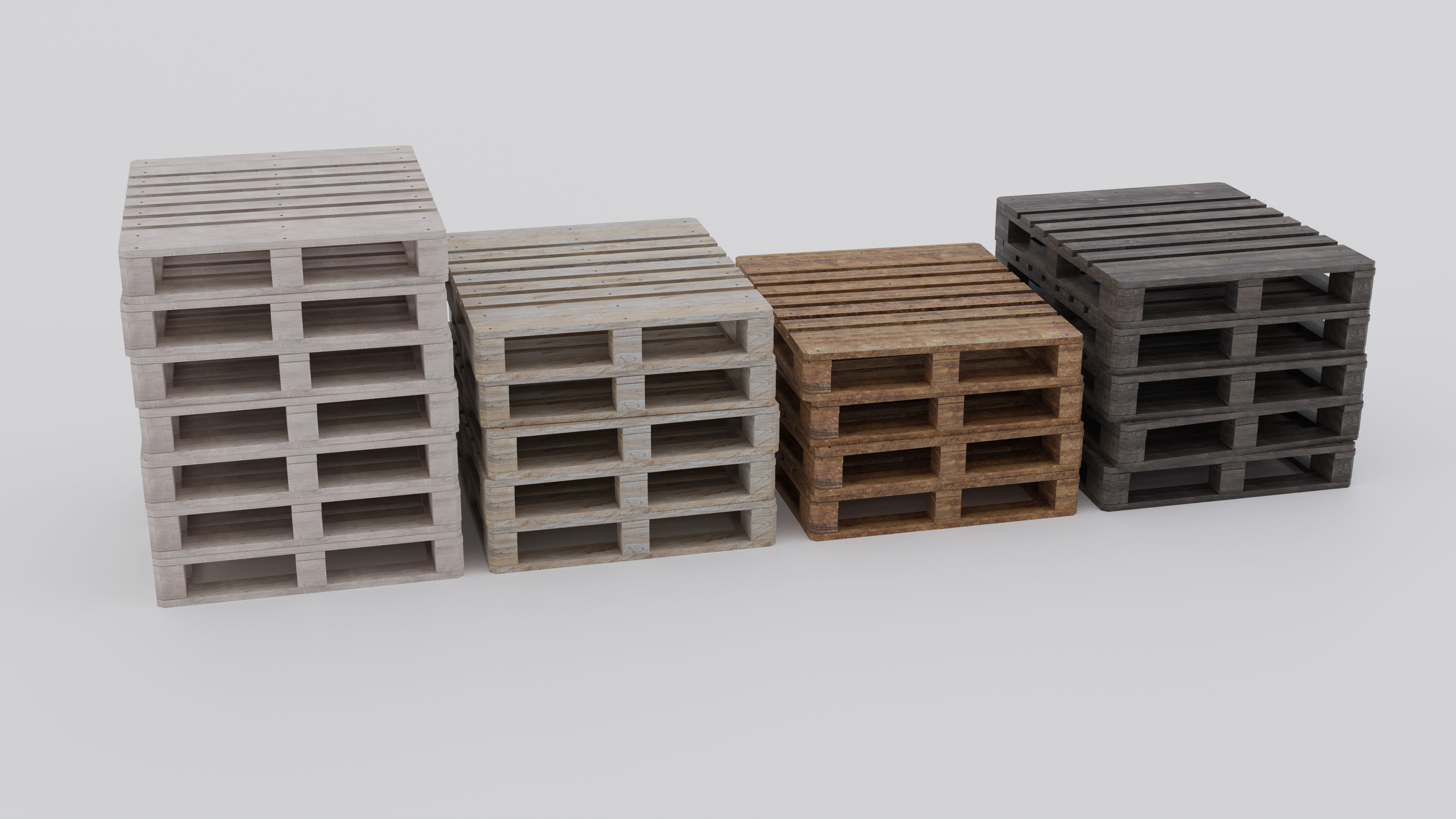 Wooden Pallet 1000mmX1200mm 3D model_6