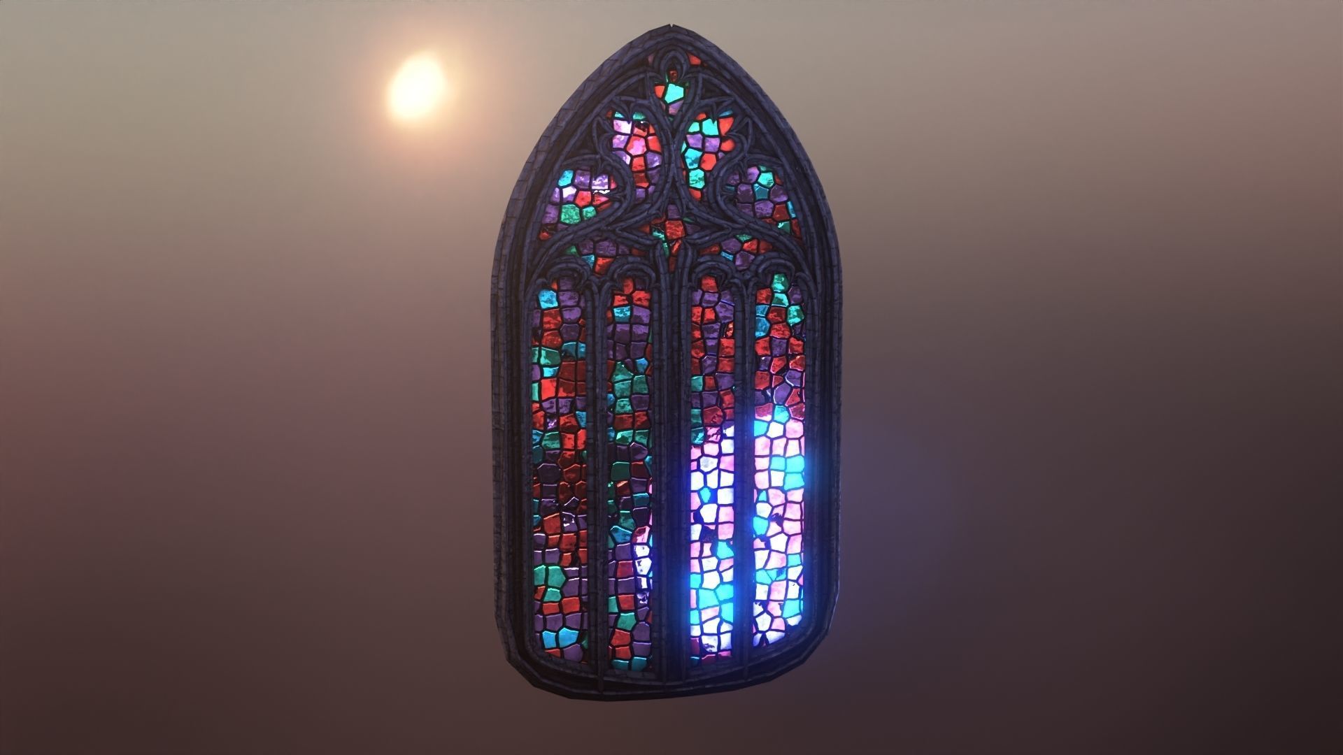 Gothic stained glass window  Low-poly 3D model_19