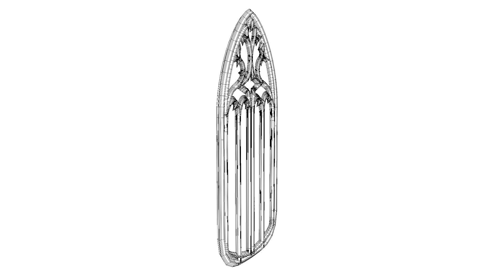 Gothic stained glass window  Low-poly 3D model_34