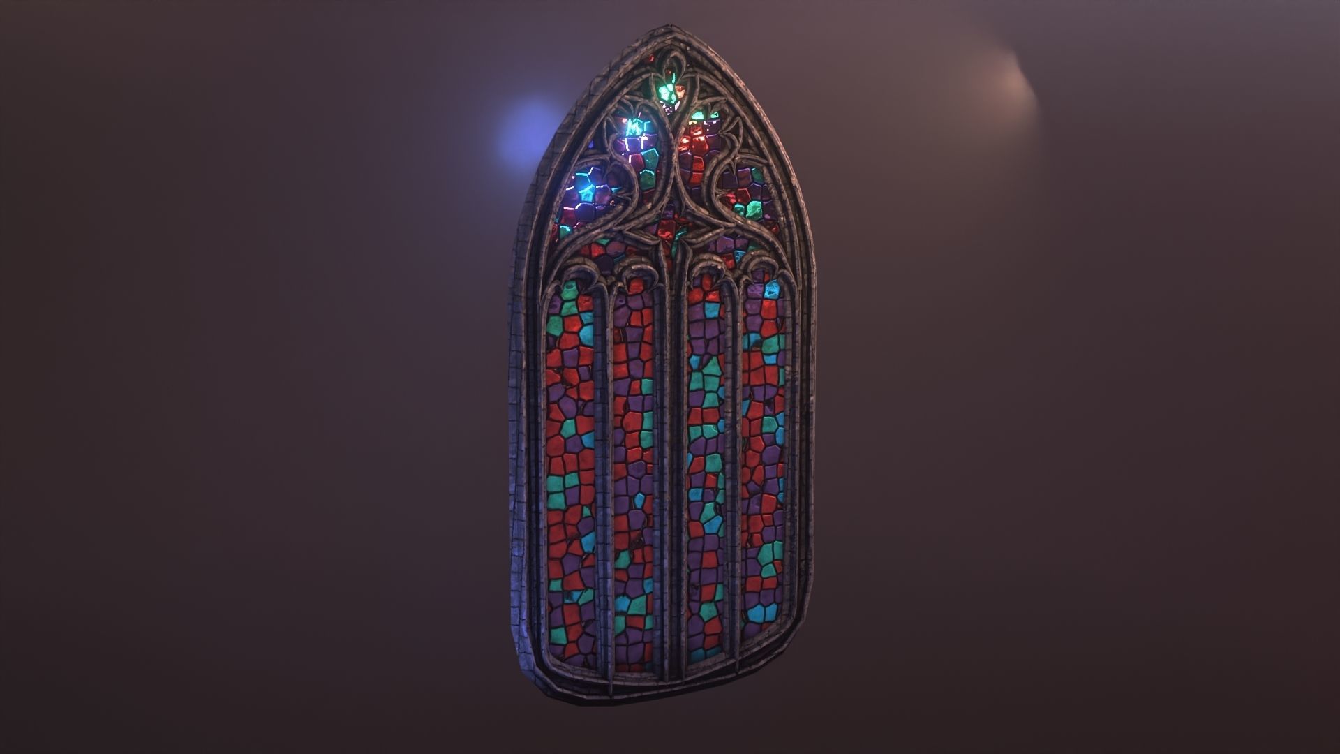 Gothic stained glass window  Low-poly 3D model_24