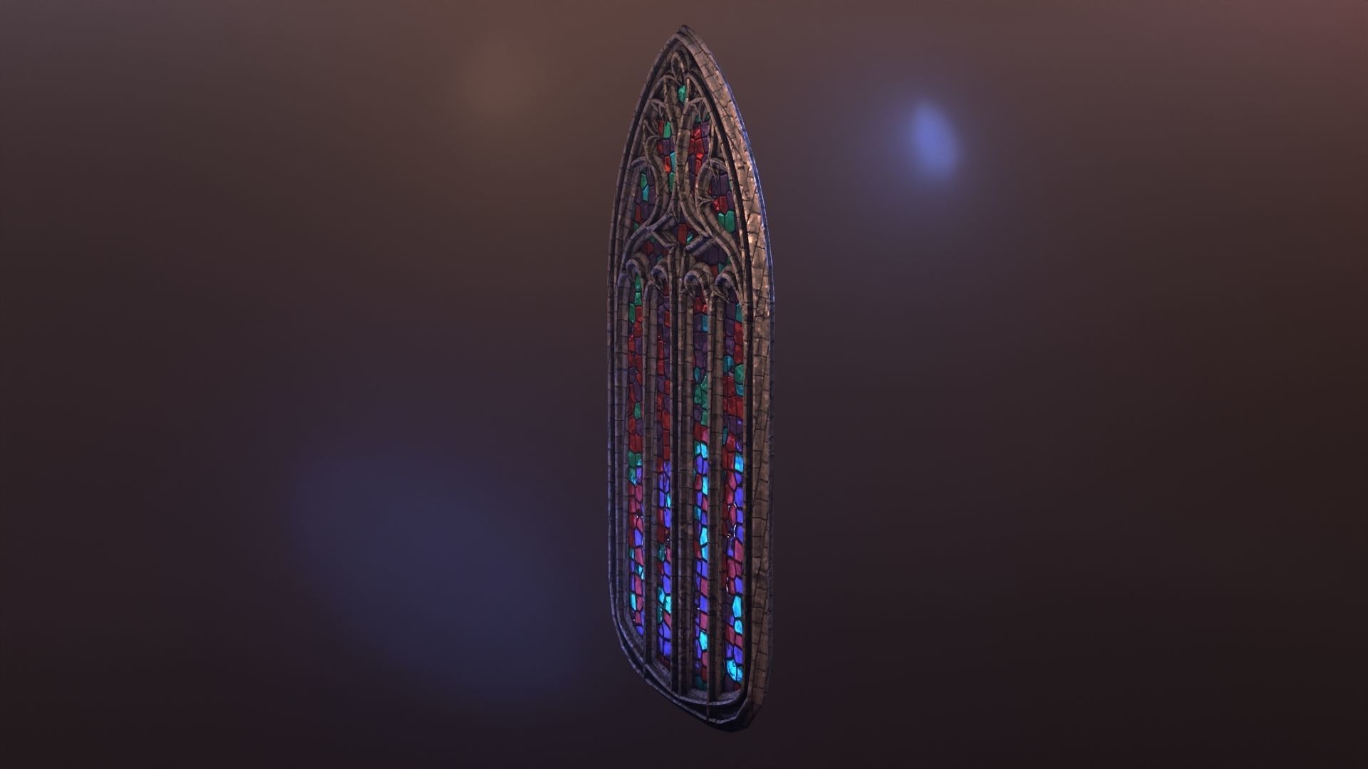 Gothic stained glass window  Low-poly 3D model_16