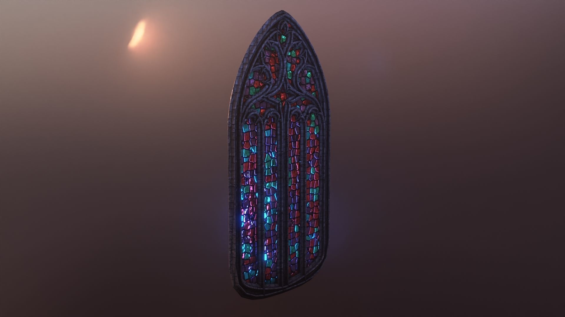 Gothic stained glass window  Low-poly 3D model_18