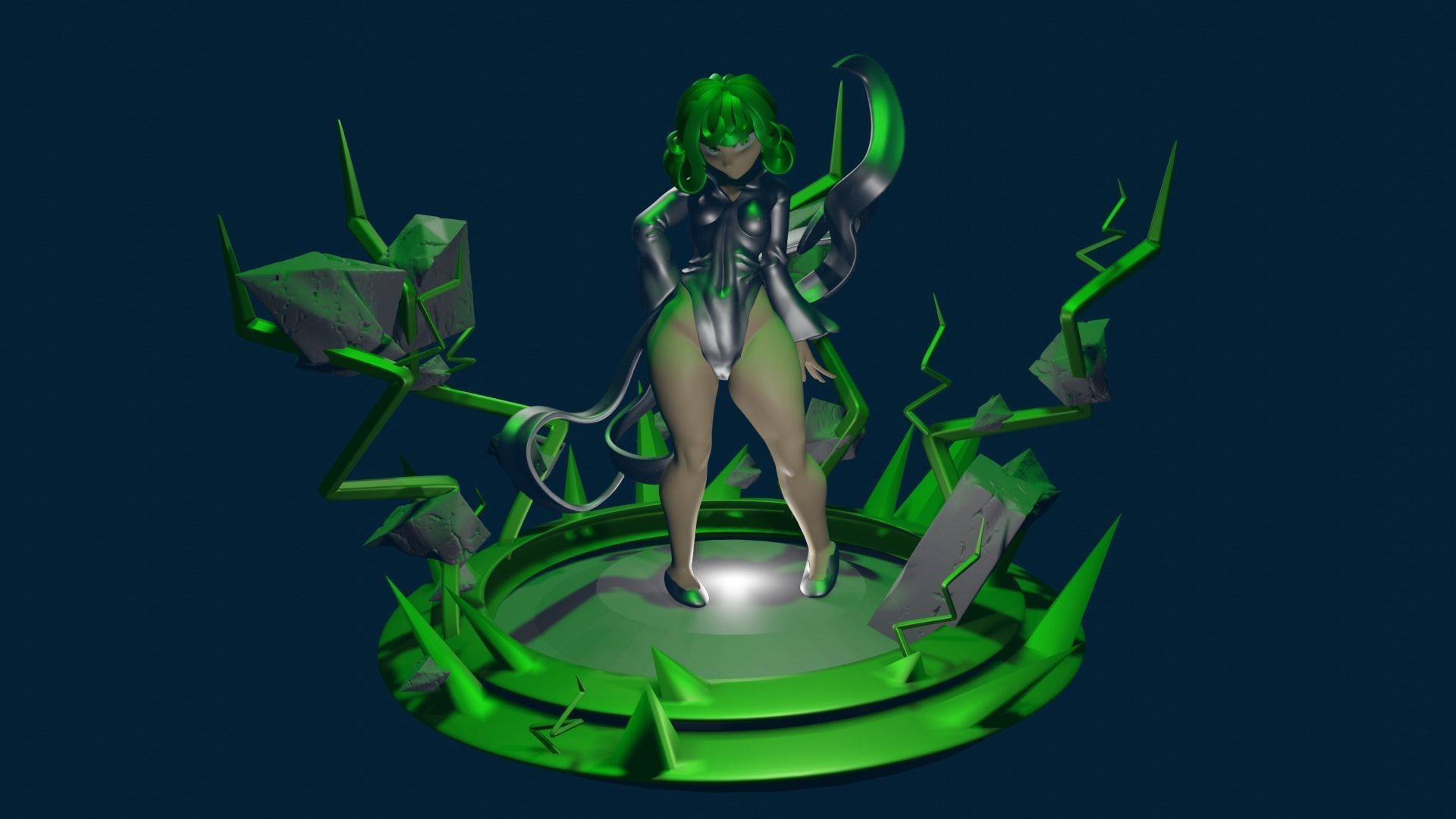 Tatsumaki statue 3D print model_3