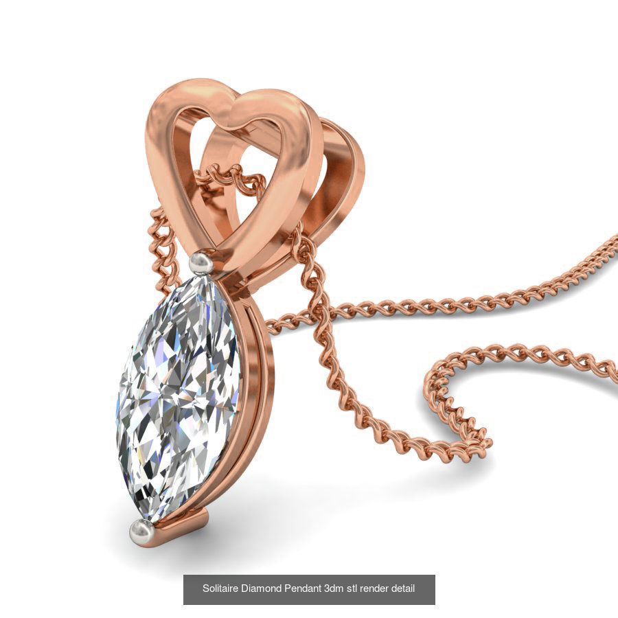 16 Solitaire Diamond Pendant 3dm stl render detail 3D Model Collection_13