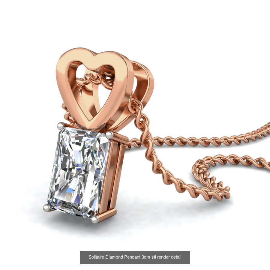 16 Solitaire Diamond Pendant 3dm stl render detail 3D Model Collection_8