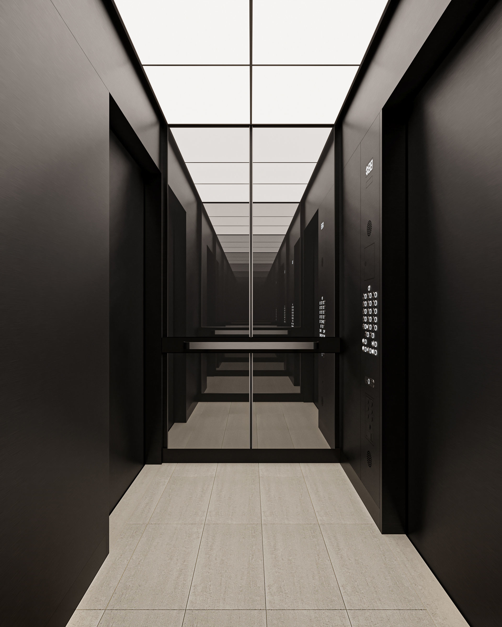 Modern style elevator 3D model_2