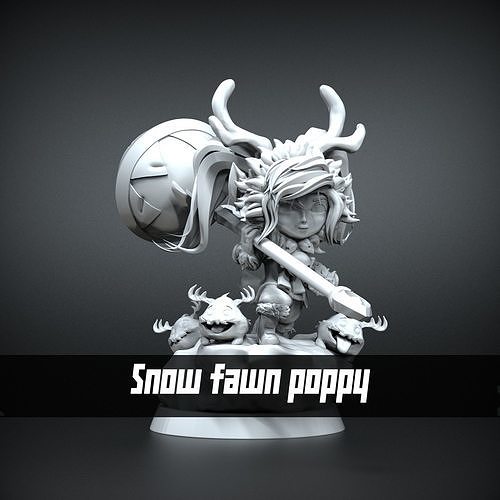 STL Poppy snow  fawn 3D print model
