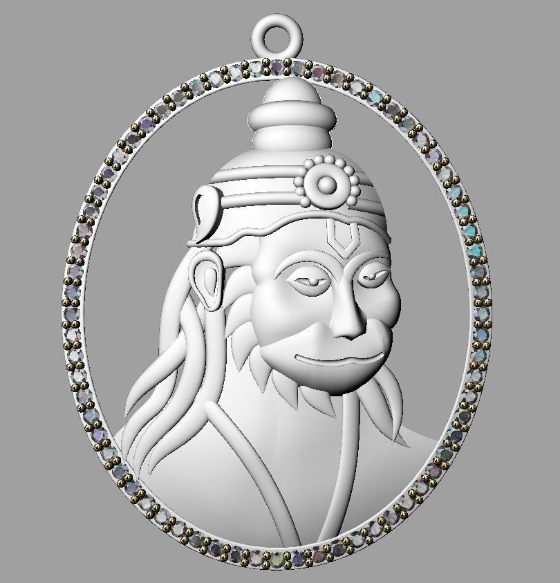 Hanmanji pendent 3D print model_1