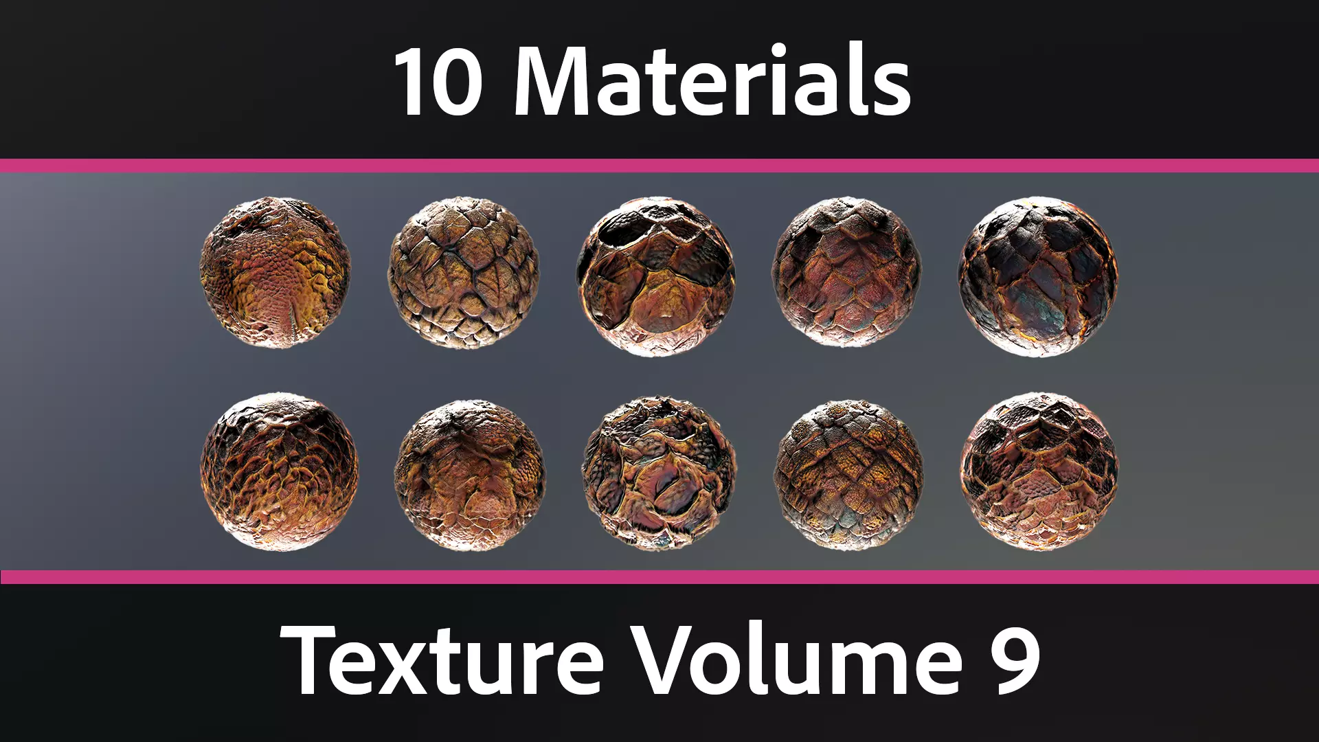10 Materials Skin Dragon Seamless PBR Volume 9 Texture_0