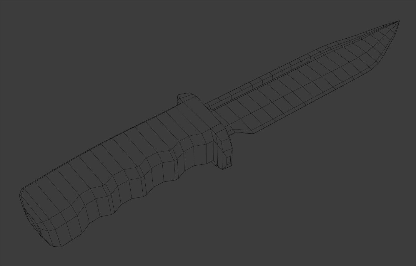 knife Low-poly 3D model_2