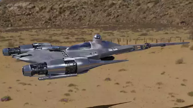 mandalorian3 naboo n1 starfighter Low-poly 3D model