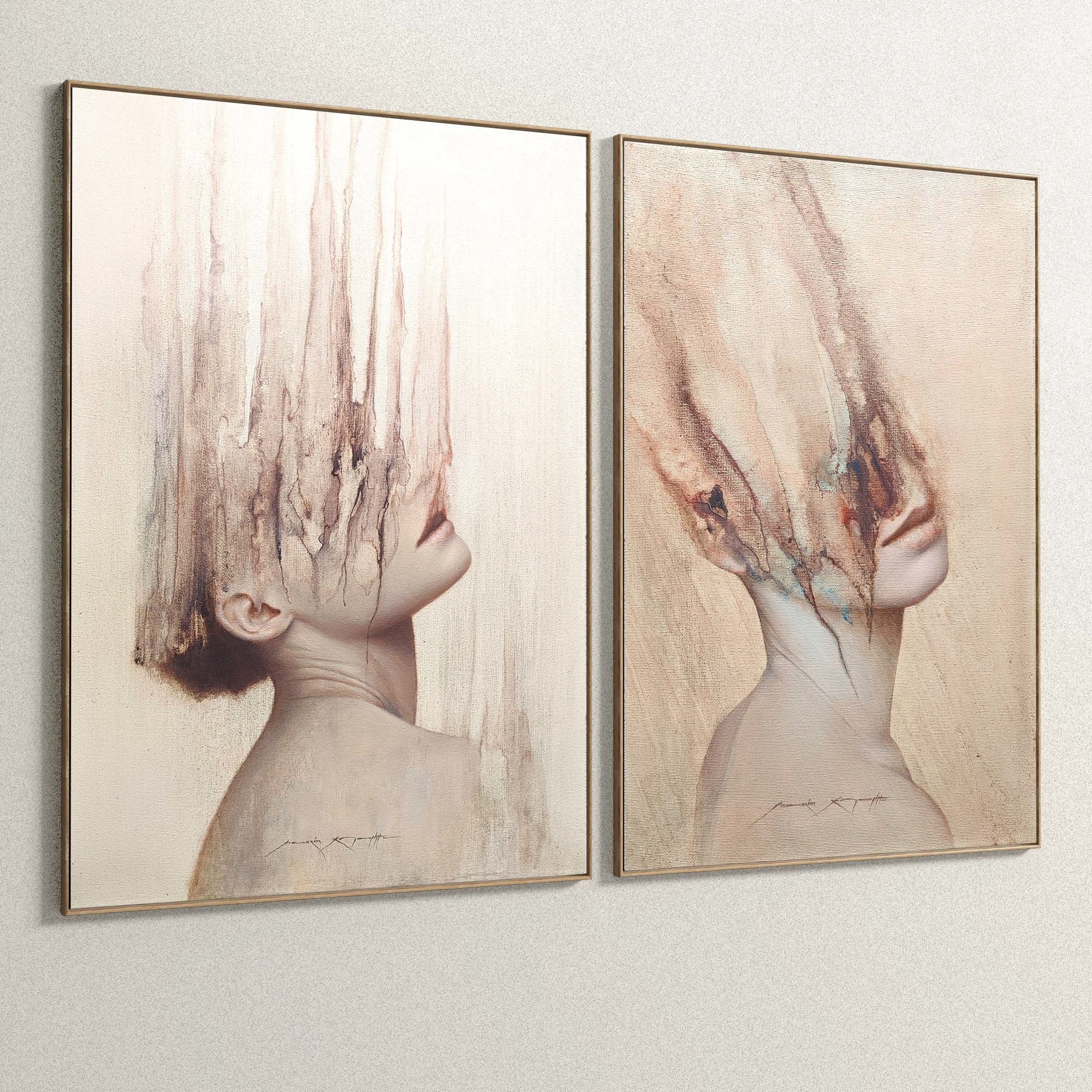 Plaster Two Photo Frame 102 Low-poly 3D model_3