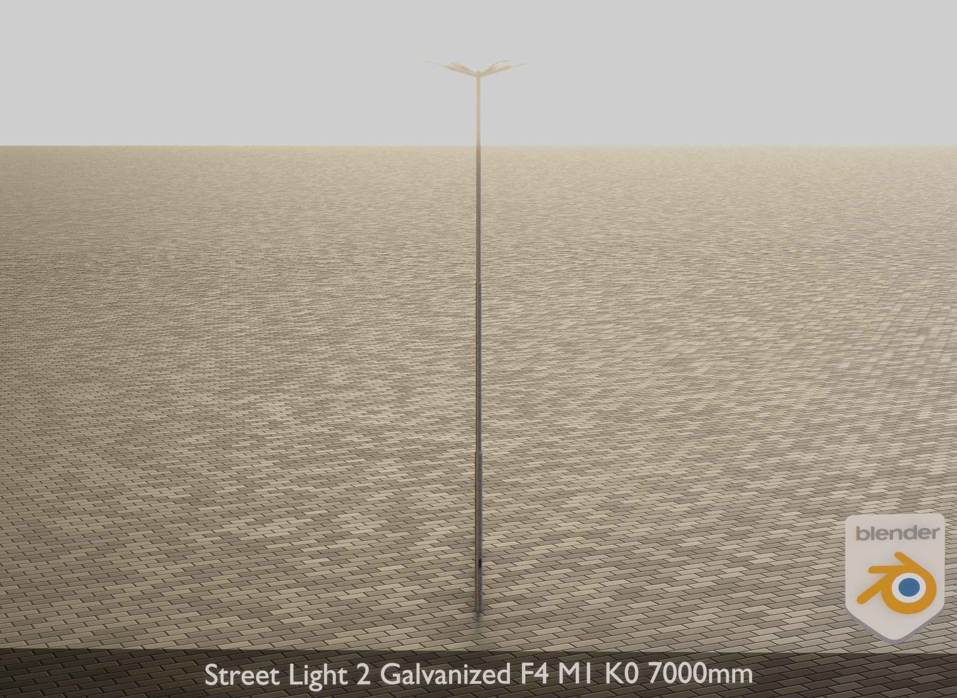 Street Light 2 Galvanized F4 M1 K0 7000 mm Low-poly 3D model_11