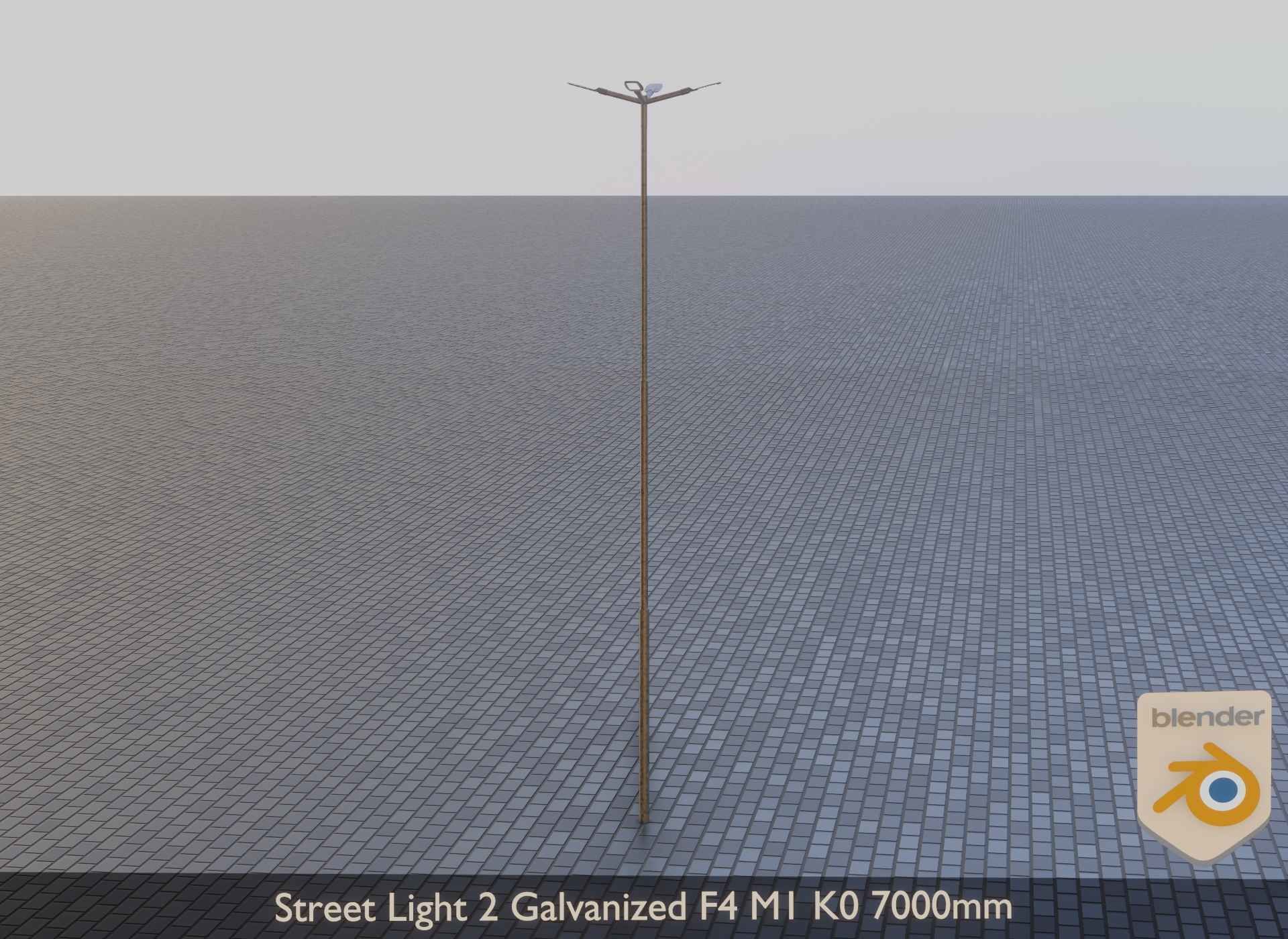 Street Light 2 Galvanized F4 M1 K0 7000 mm Low-poly 3D model_5