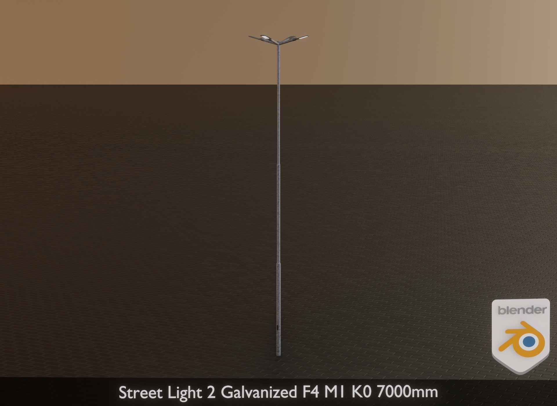 Street Light 2 Galvanized F4 M1 K0 7000 mm Low-poly 3D model_18