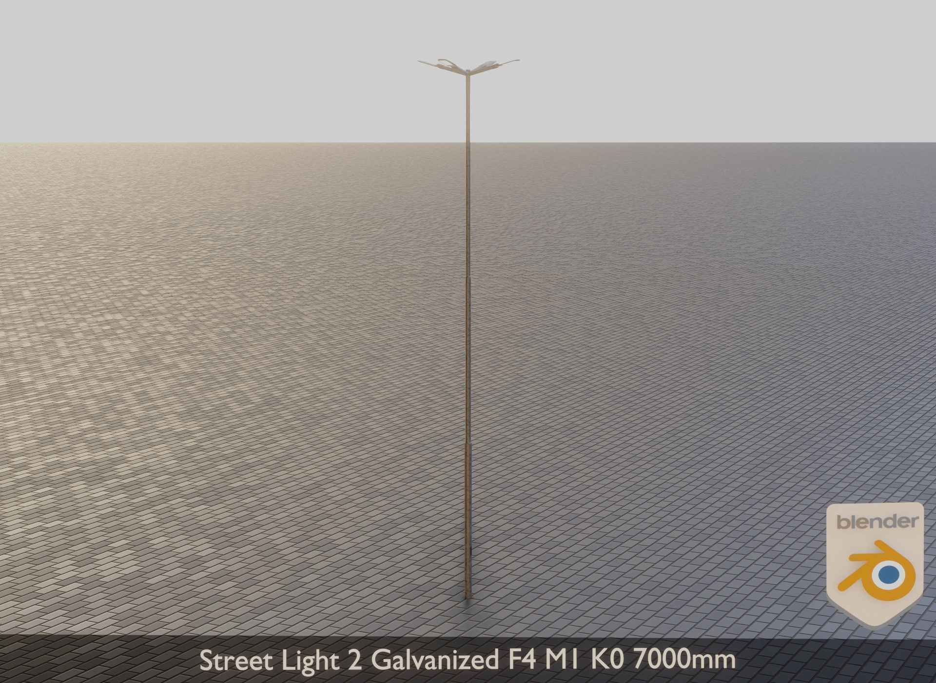 Street Light 2 Galvanized F4 M1 K0 7000 mm Low-poly 3D model_7