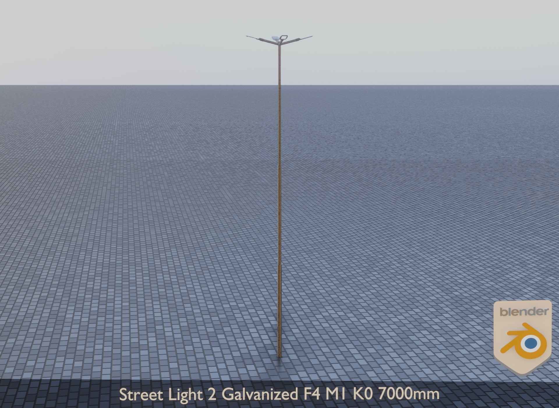 Street Light 2 Galvanized F4 M1 K0 7000 mm Low-poly 3D model_3