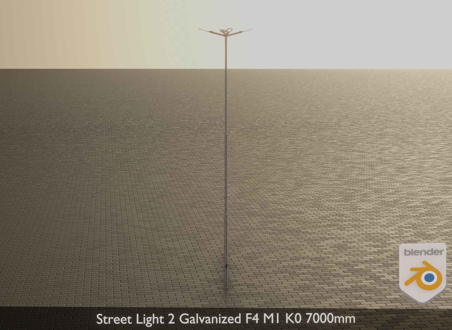 Street Light 2 Galvanized F4 M1 K0 7000 mm Low-poly 3D model_14