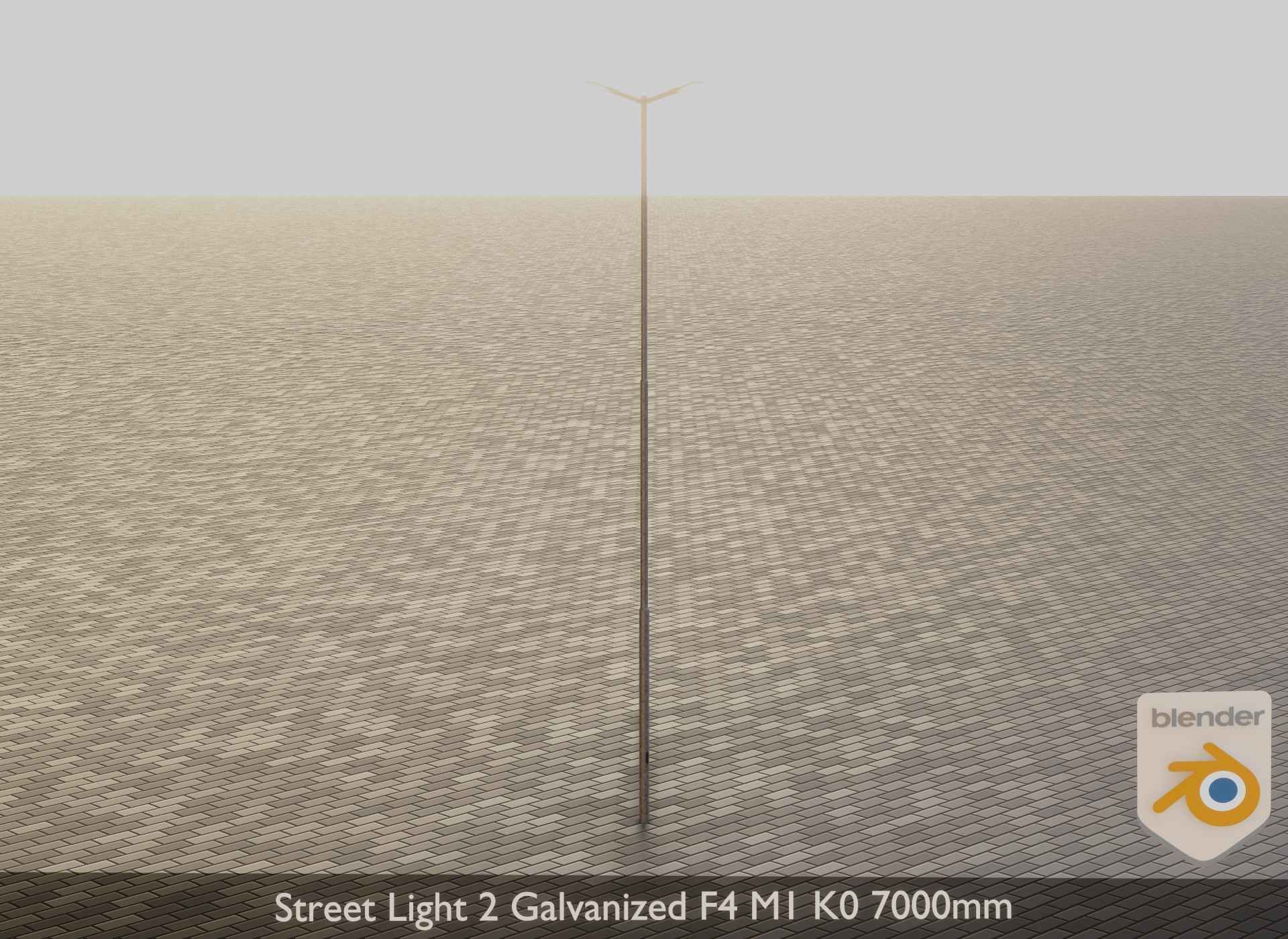 Street Light 2 Galvanized F4 M1 K0 7000 mm Low-poly 3D model_9