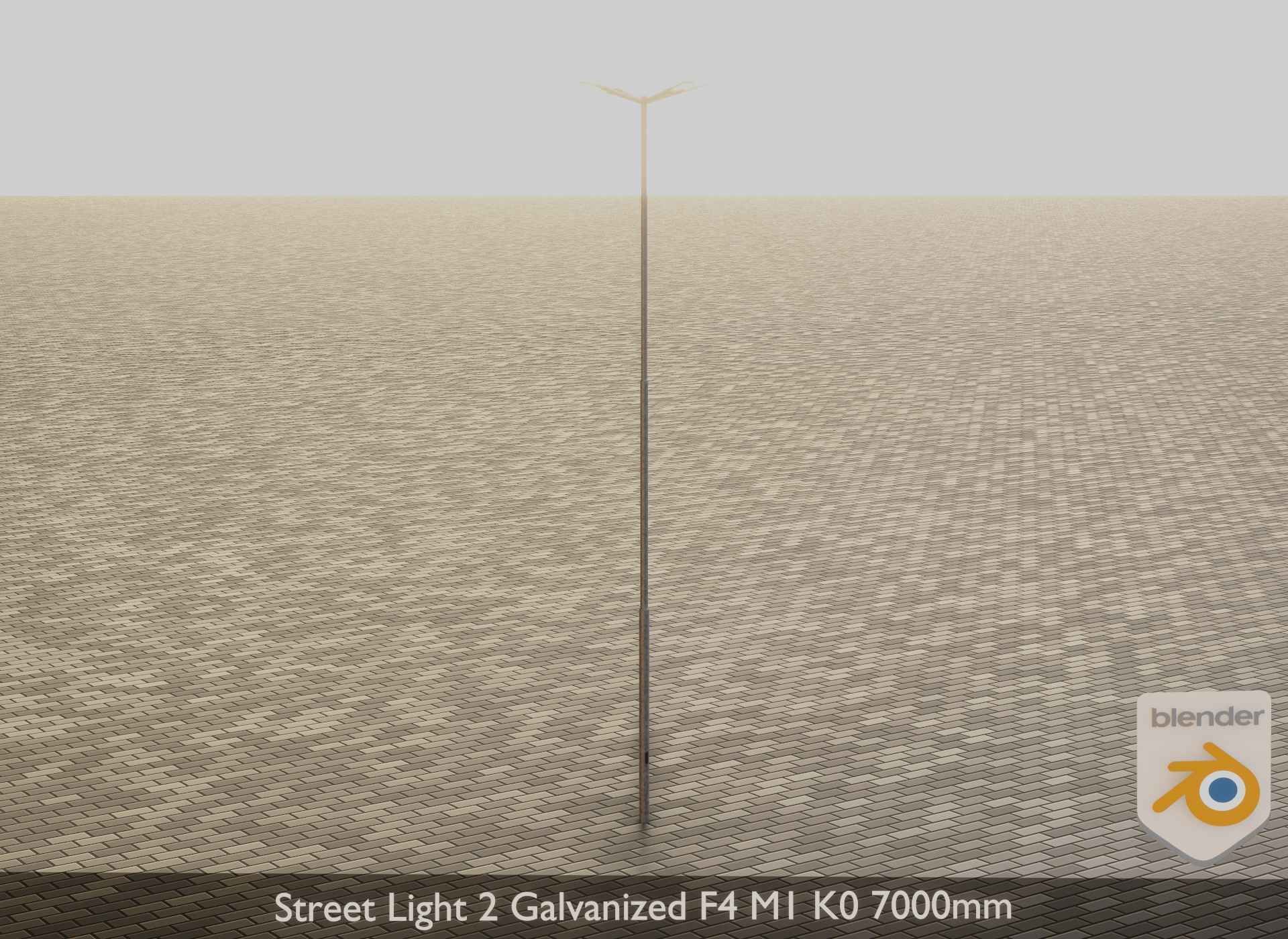 Street Light 2 Galvanized F4 M1 K0 7000 mm Low-poly 3D model_10
