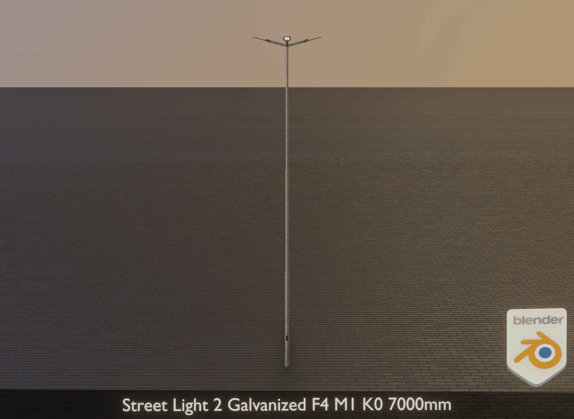 Street Light 2 Galvanized F4 M1 K0 7000 mm Low-poly 3D model_12