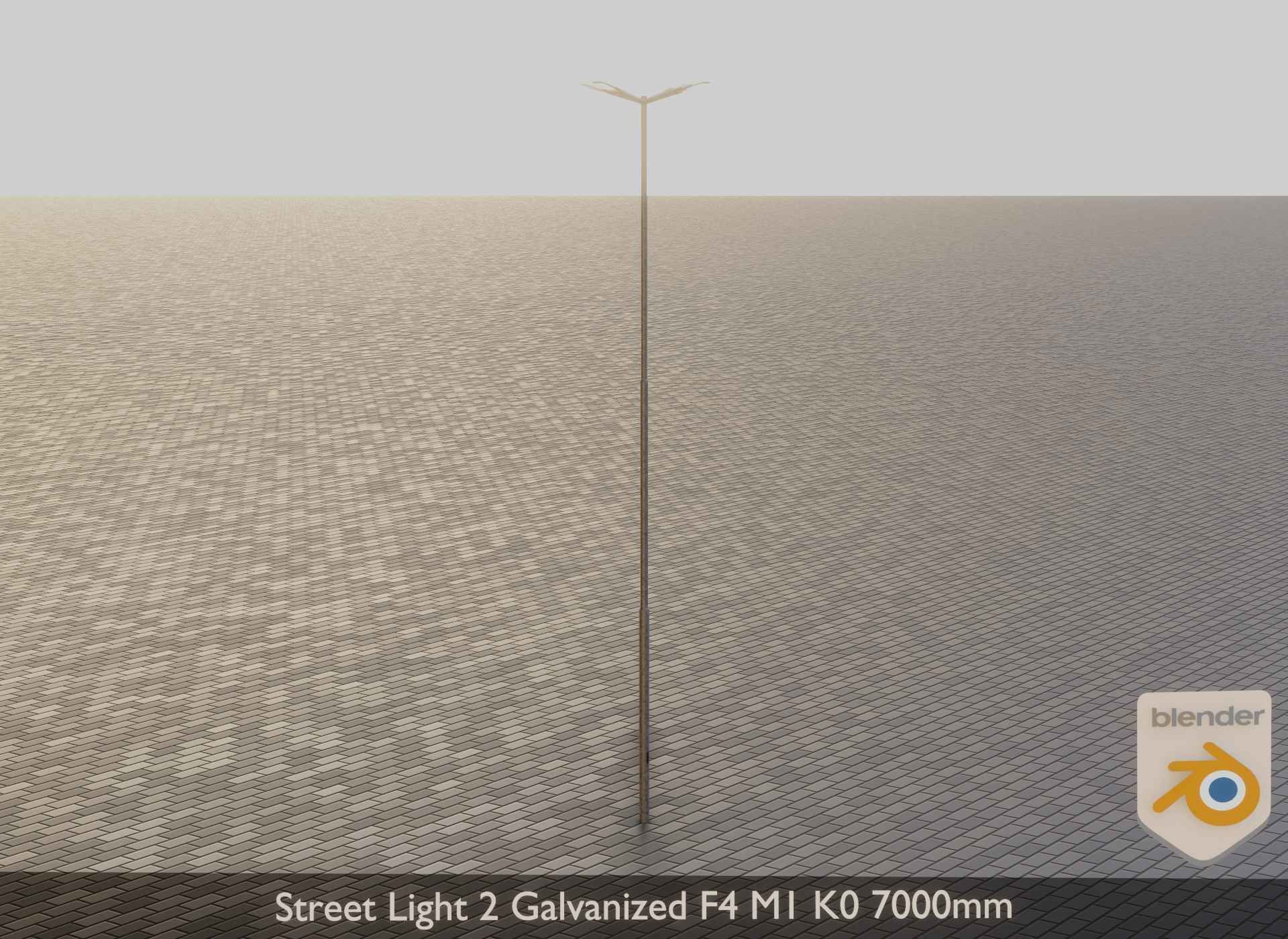 Street Light 2 Galvanized F4 M1 K0 7000 mm Low-poly 3D model_8