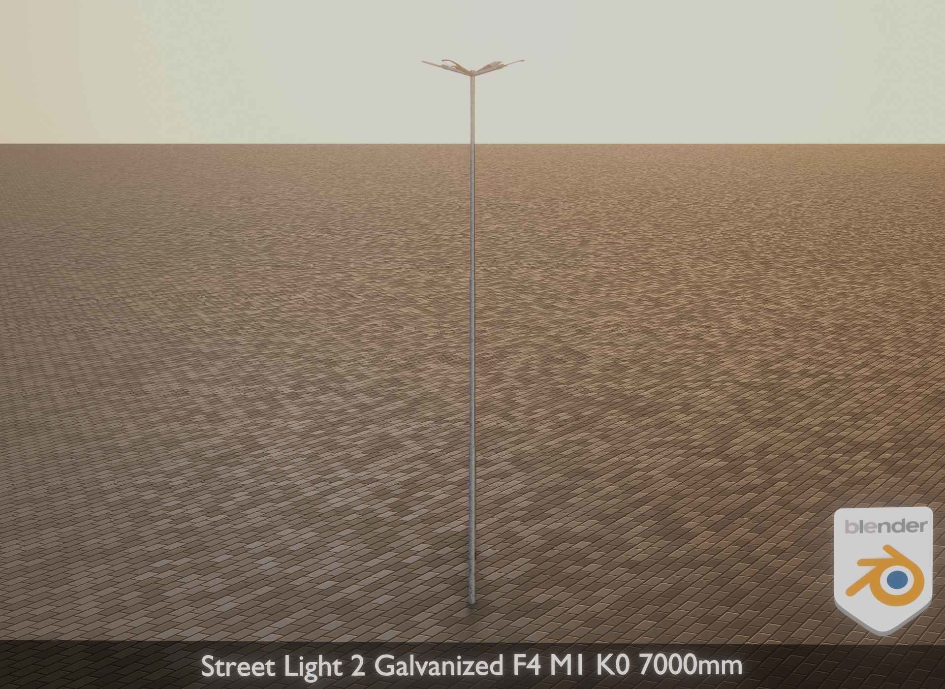 Street Light 2 Galvanized F4 M1 K0 7000 mm Low-poly 3D model_29