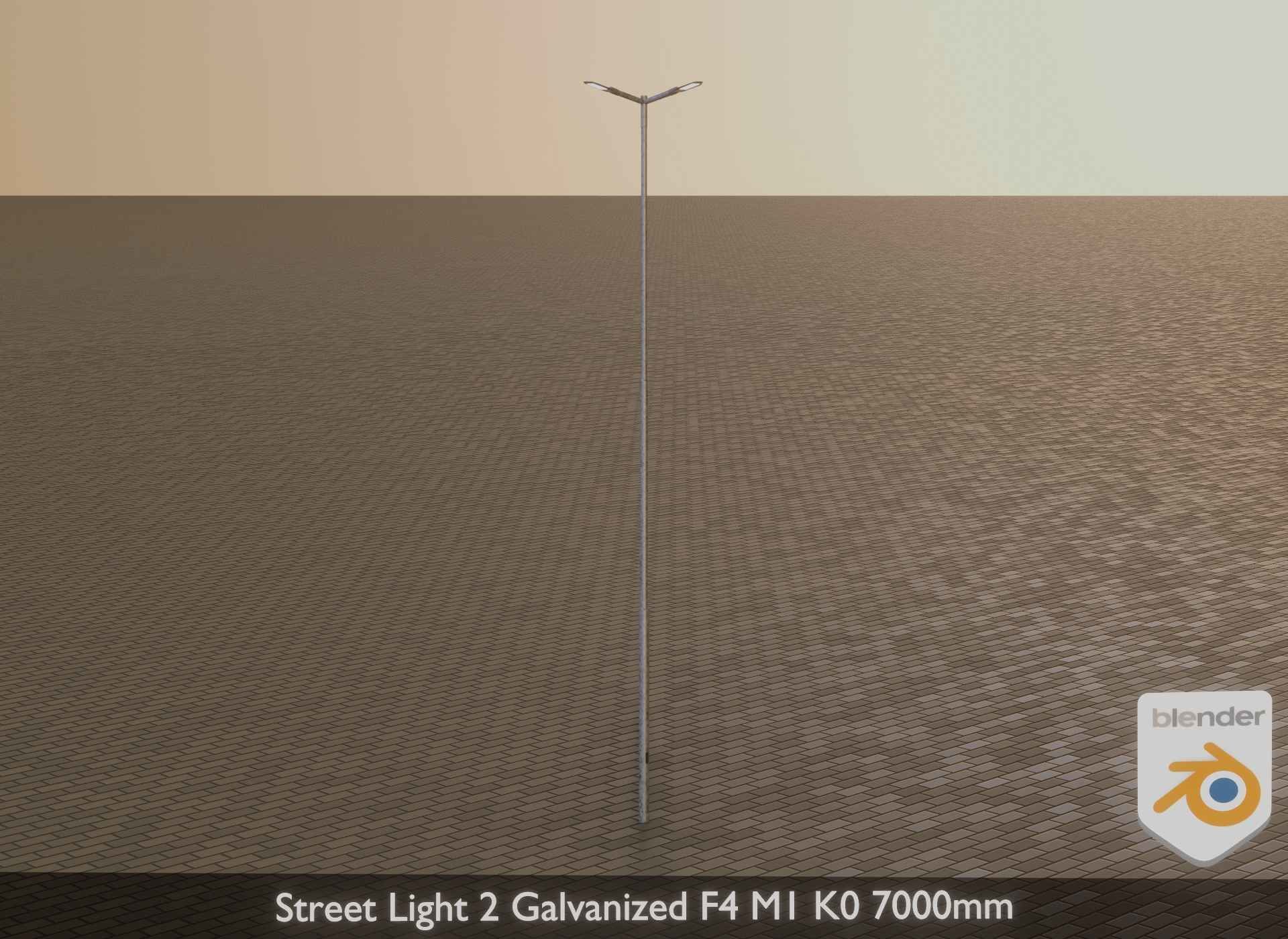 Street Light 2 Galvanized F4 M1 K0 7000 mm Low-poly 3D model_31