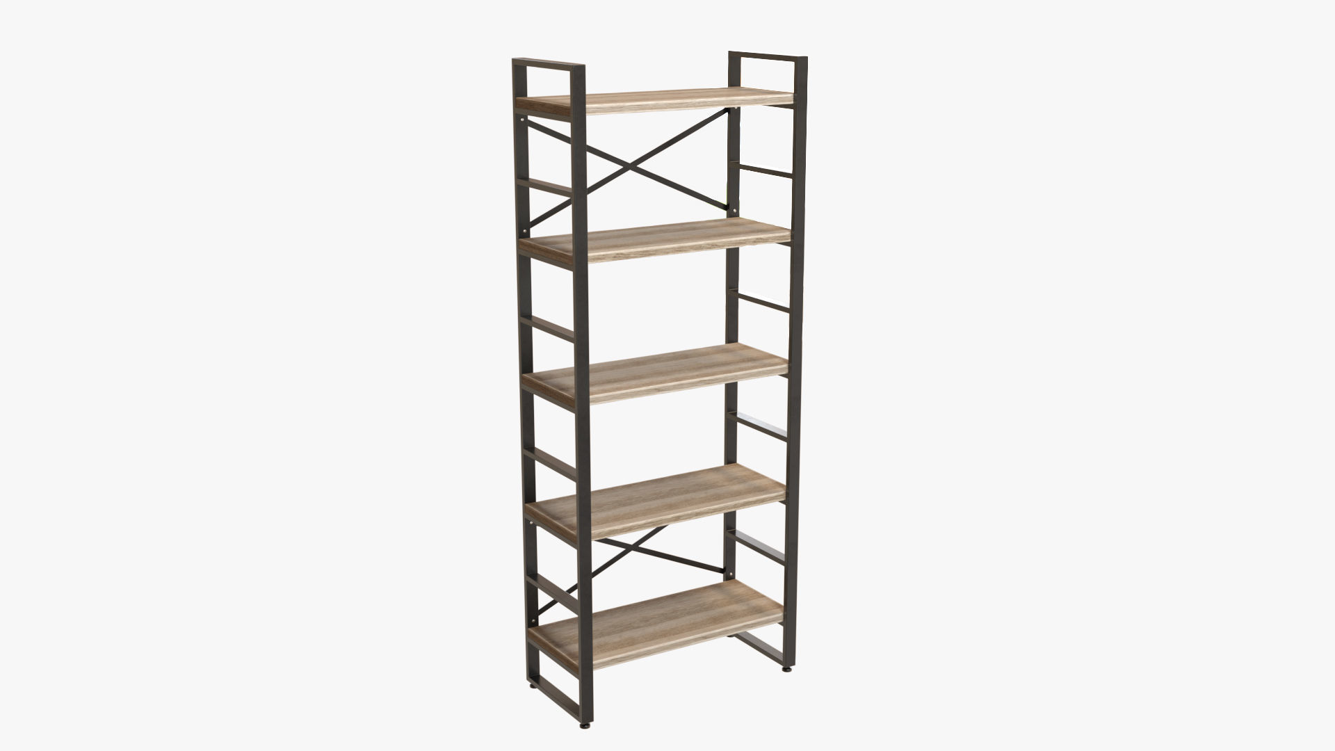 Shelving Collection bookcase made of metal and wood 3D model_1