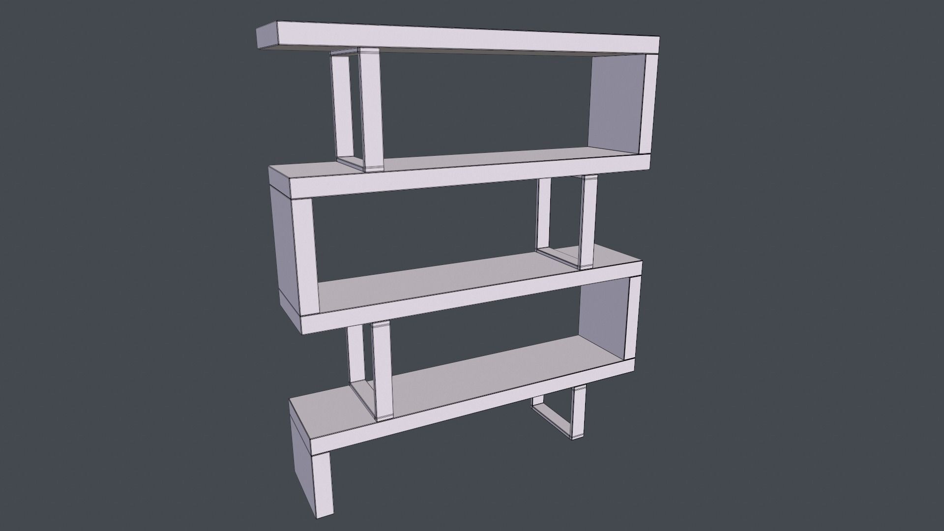 Shelving Collection bookcase made of metal and wood 3D model_21