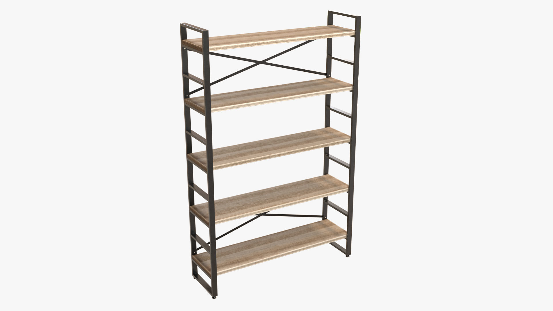 Shelving Collection bookcase made of metal and wood 3D model_3