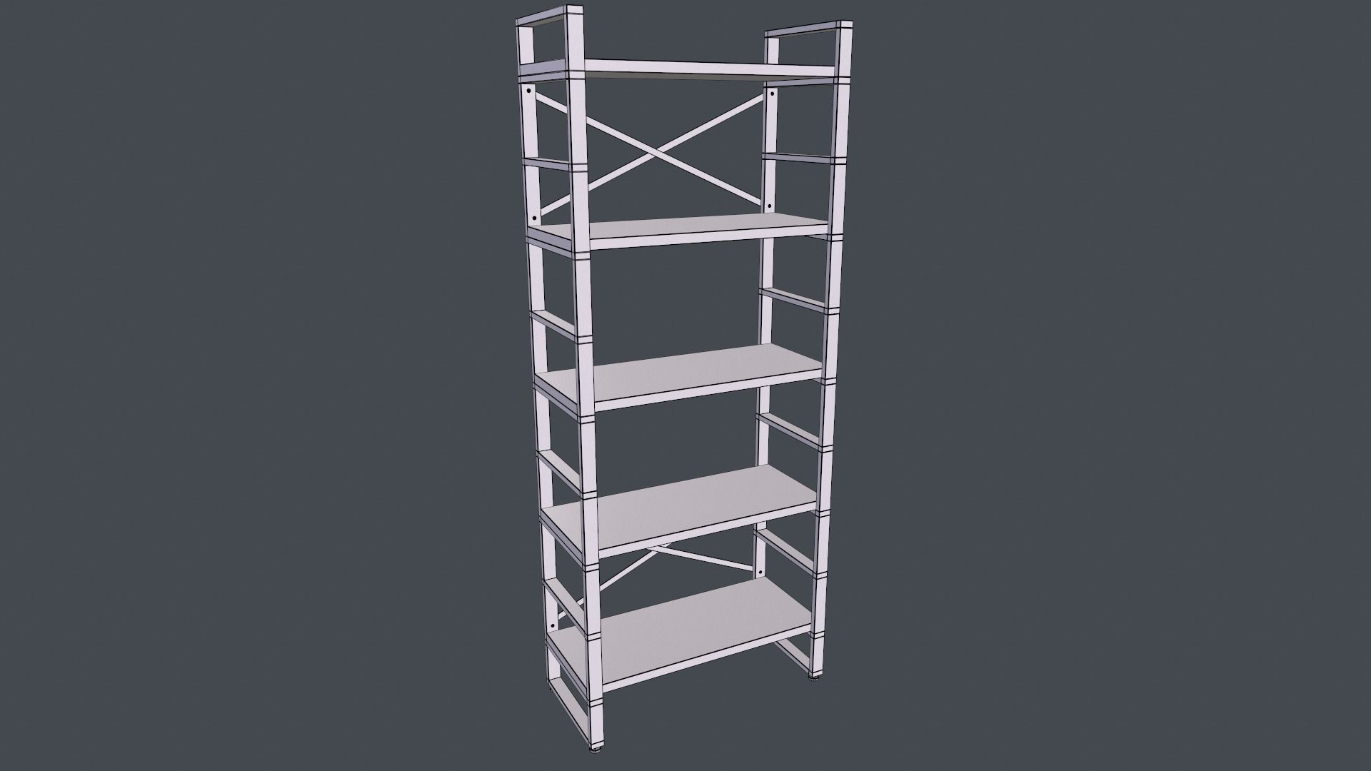 Shelving Collection bookcase made of metal and wood 3D model_17