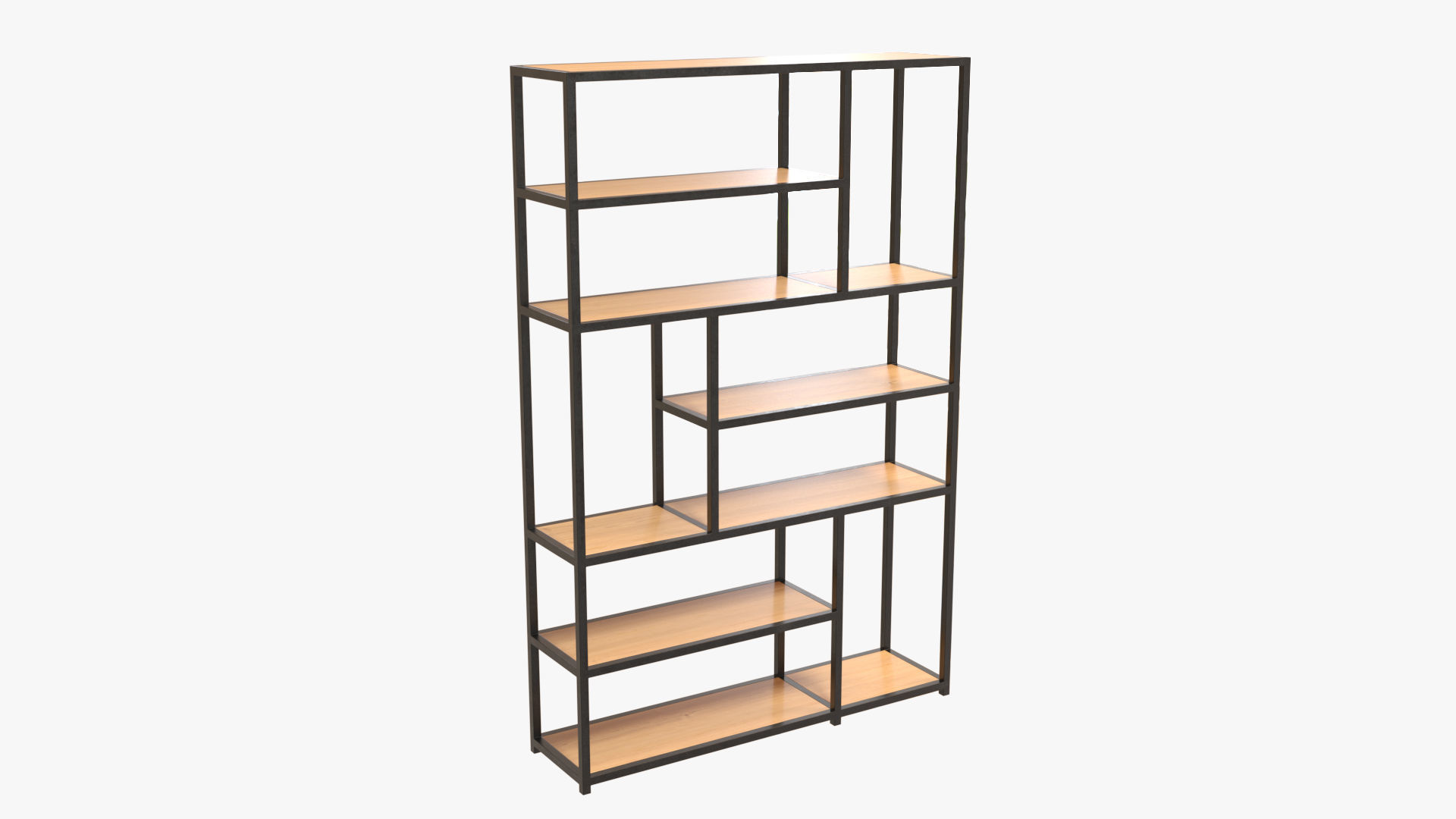 Shelving Collection bookcase made of metal and wood 3D model_7