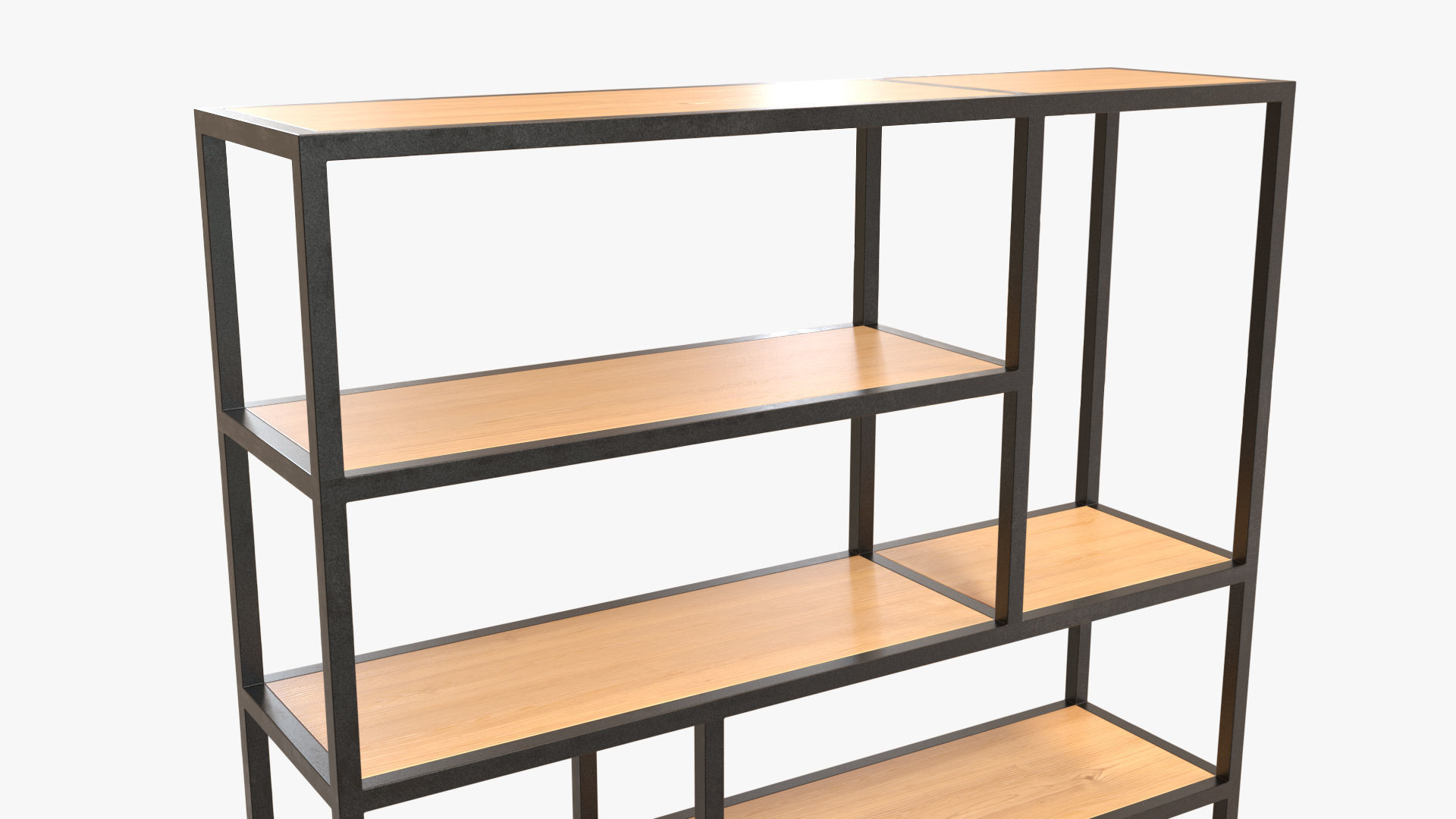 Shelving Collection bookcase made of metal and wood 3D model_8