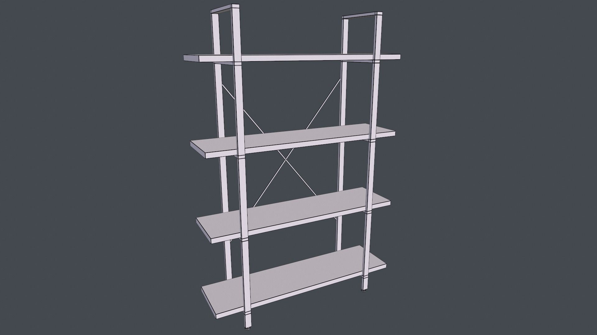 Shelving Collection bookcase made of metal and wood 3D model_19