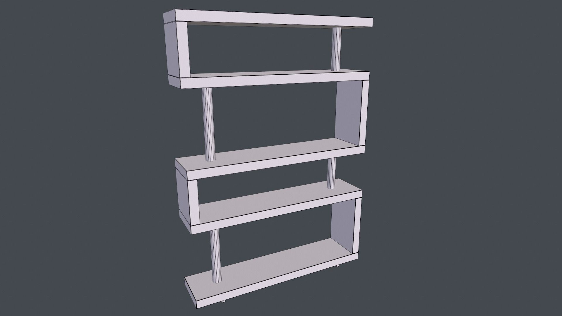 Shelving Collection bookcase made of metal and wood 3D model_22