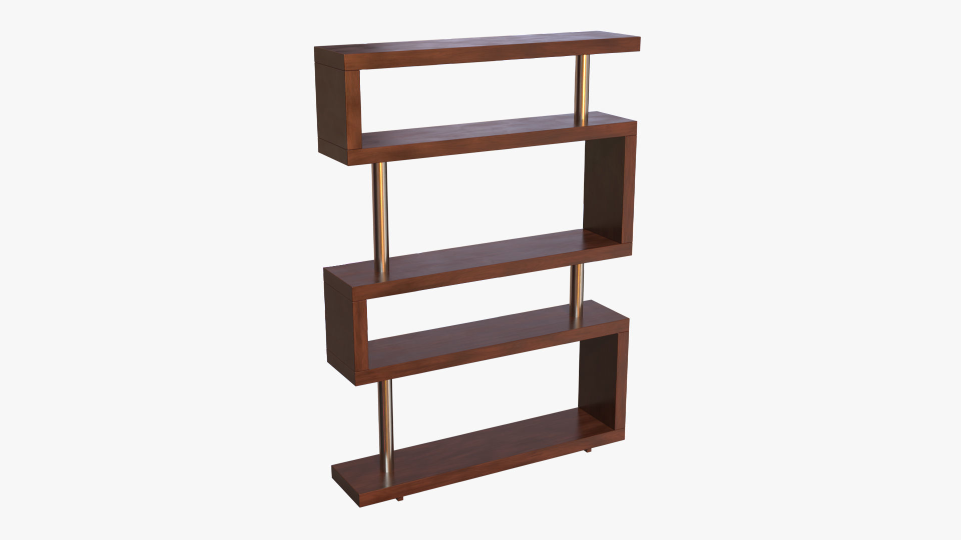 Shelving Collection bookcase made of metal and wood 3D model_11