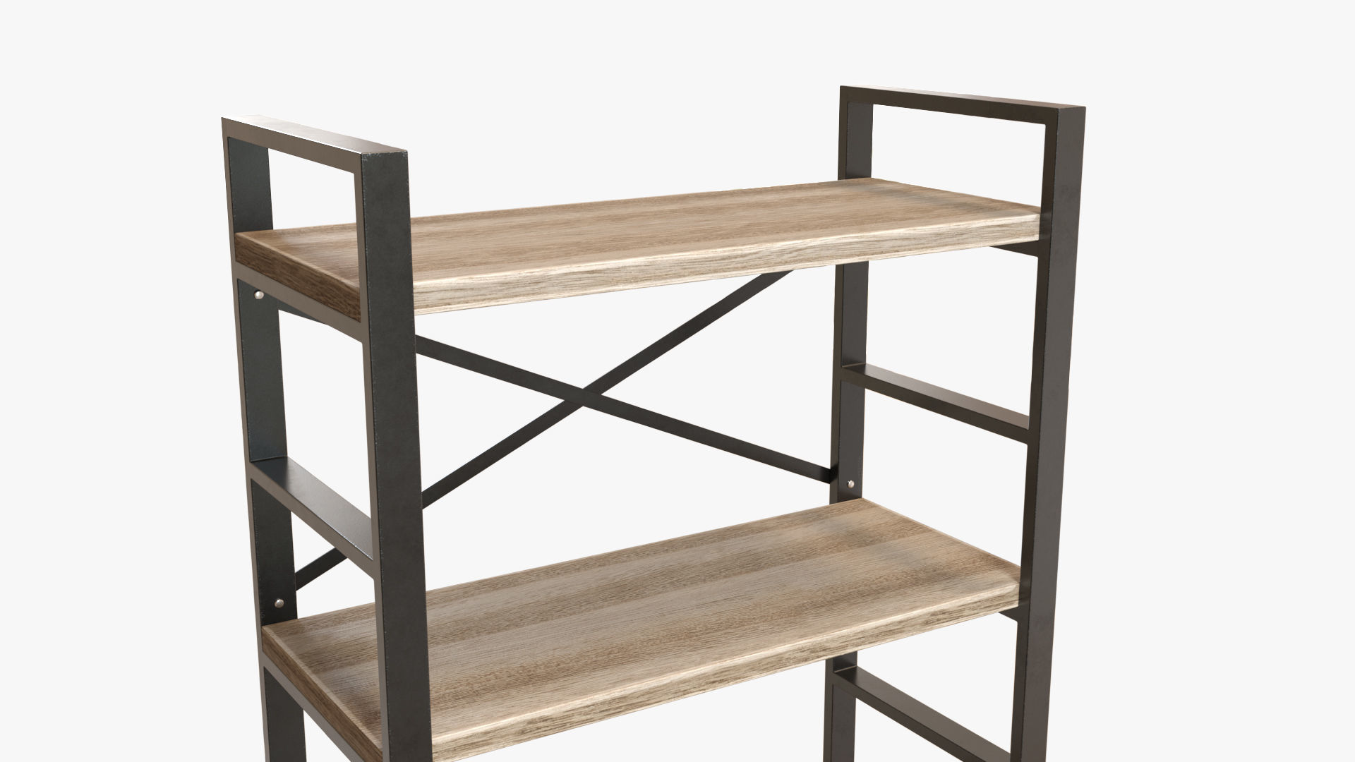 Shelving Collection bookcase made of metal and wood 3D model_2