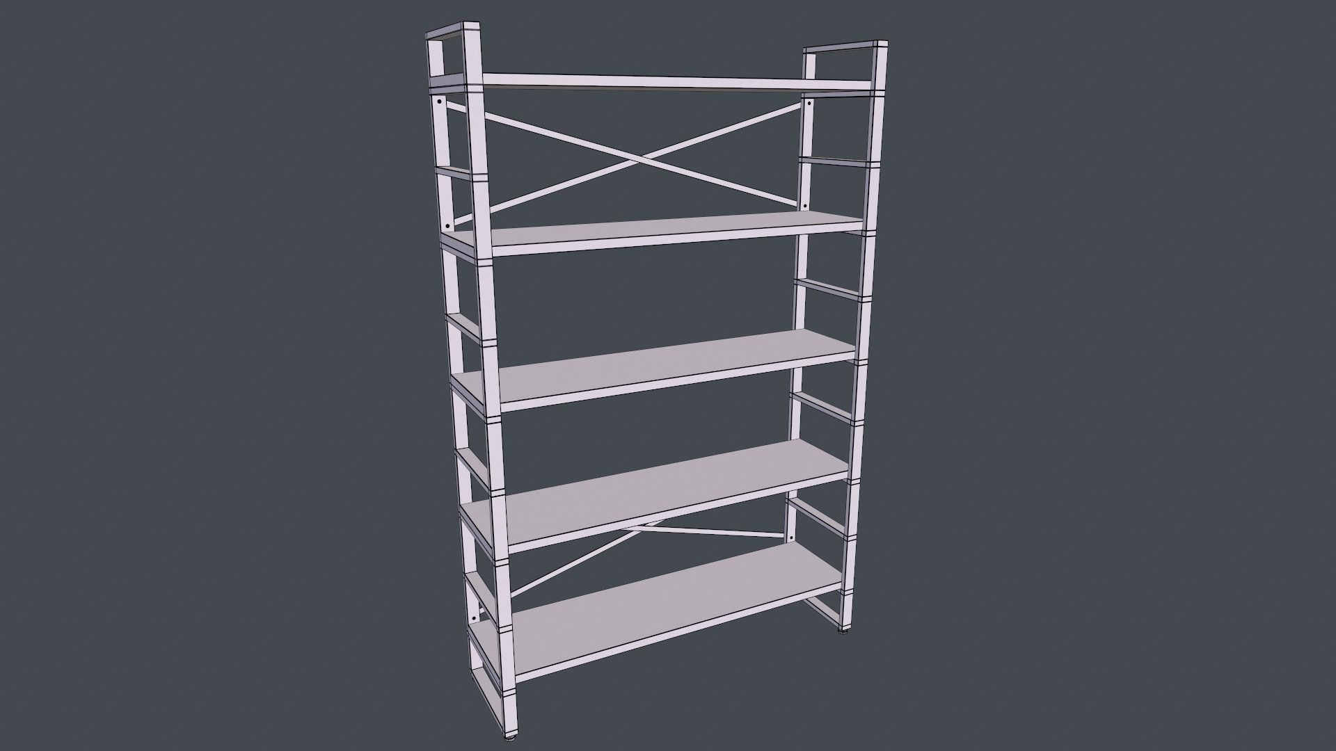 Shelving Collection bookcase made of metal and wood 3D model_18