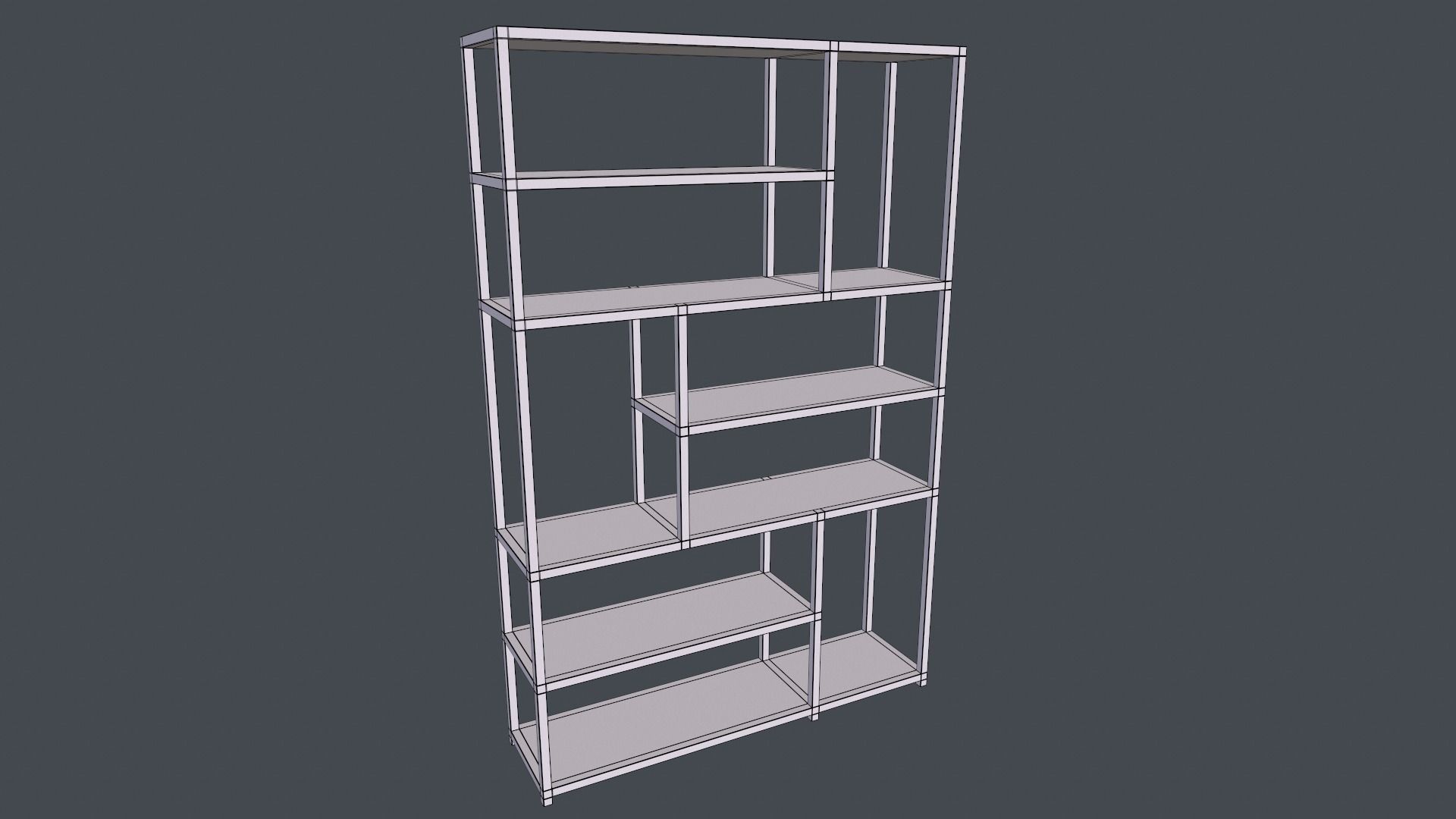 Shelving Collection bookcase made of metal and wood 3D model_20