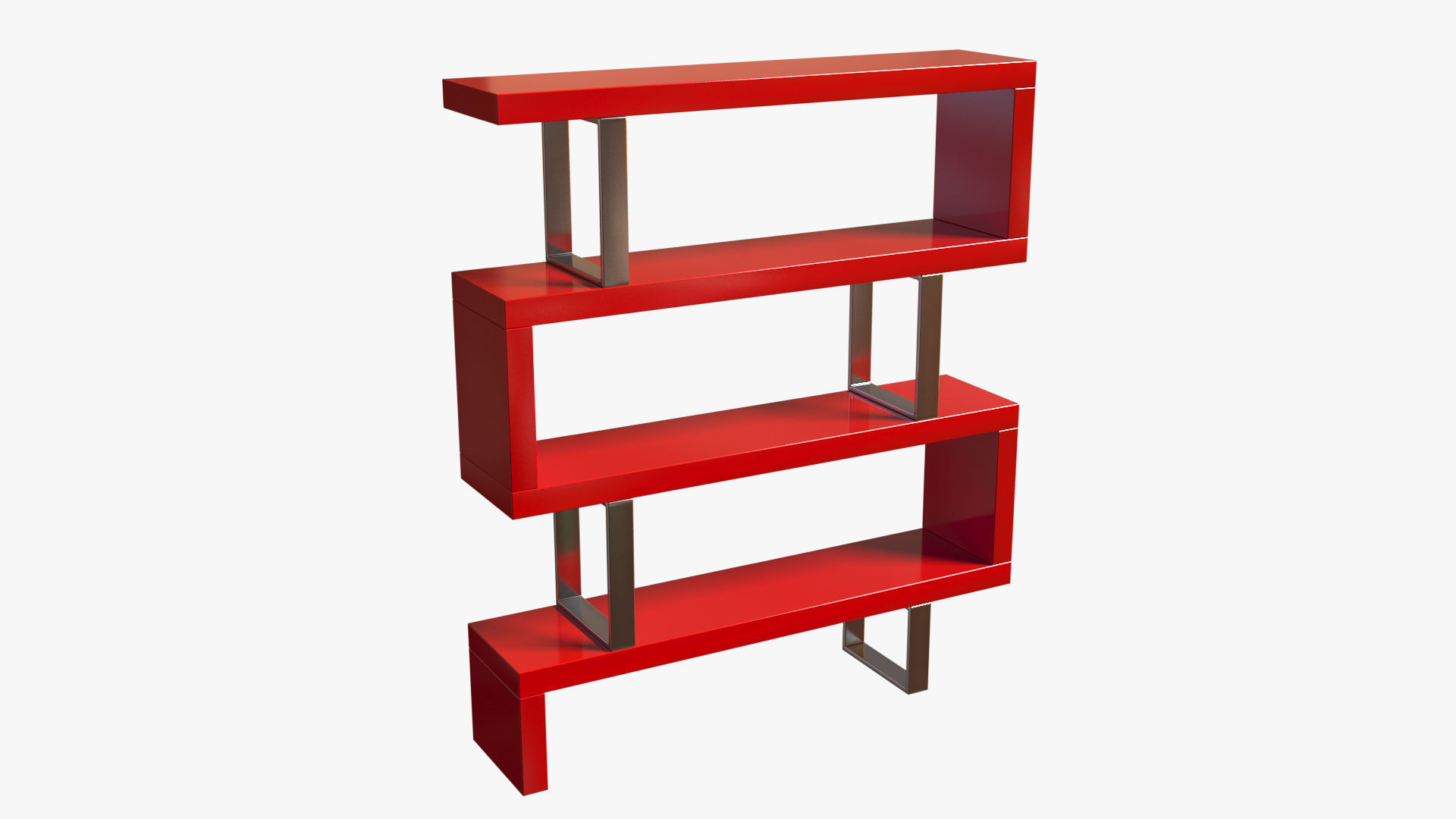 Shelving Collection bookcase made of metal and wood 3D model_9