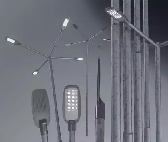 Street Light 2 Galvanized F4 M1 K0 10000mm