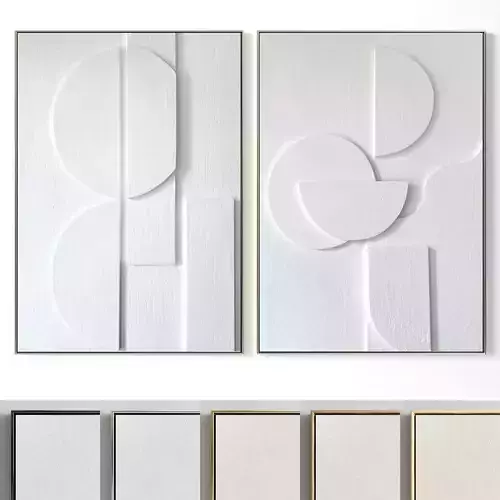 Plaster Two Photo Frame 106 Low-poly 3D model