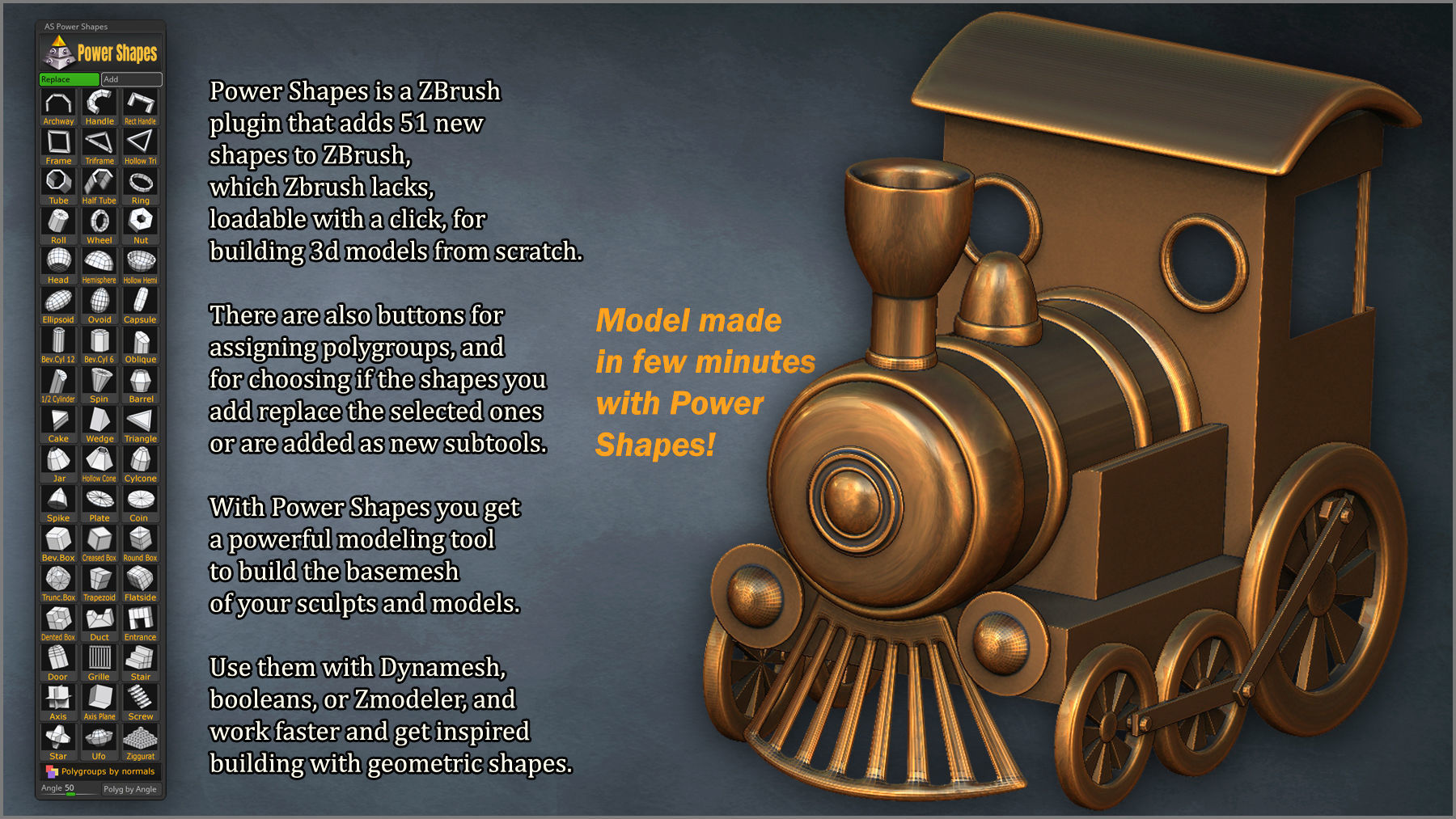 Power Shapes ZBrush Plugin 3D model_2
