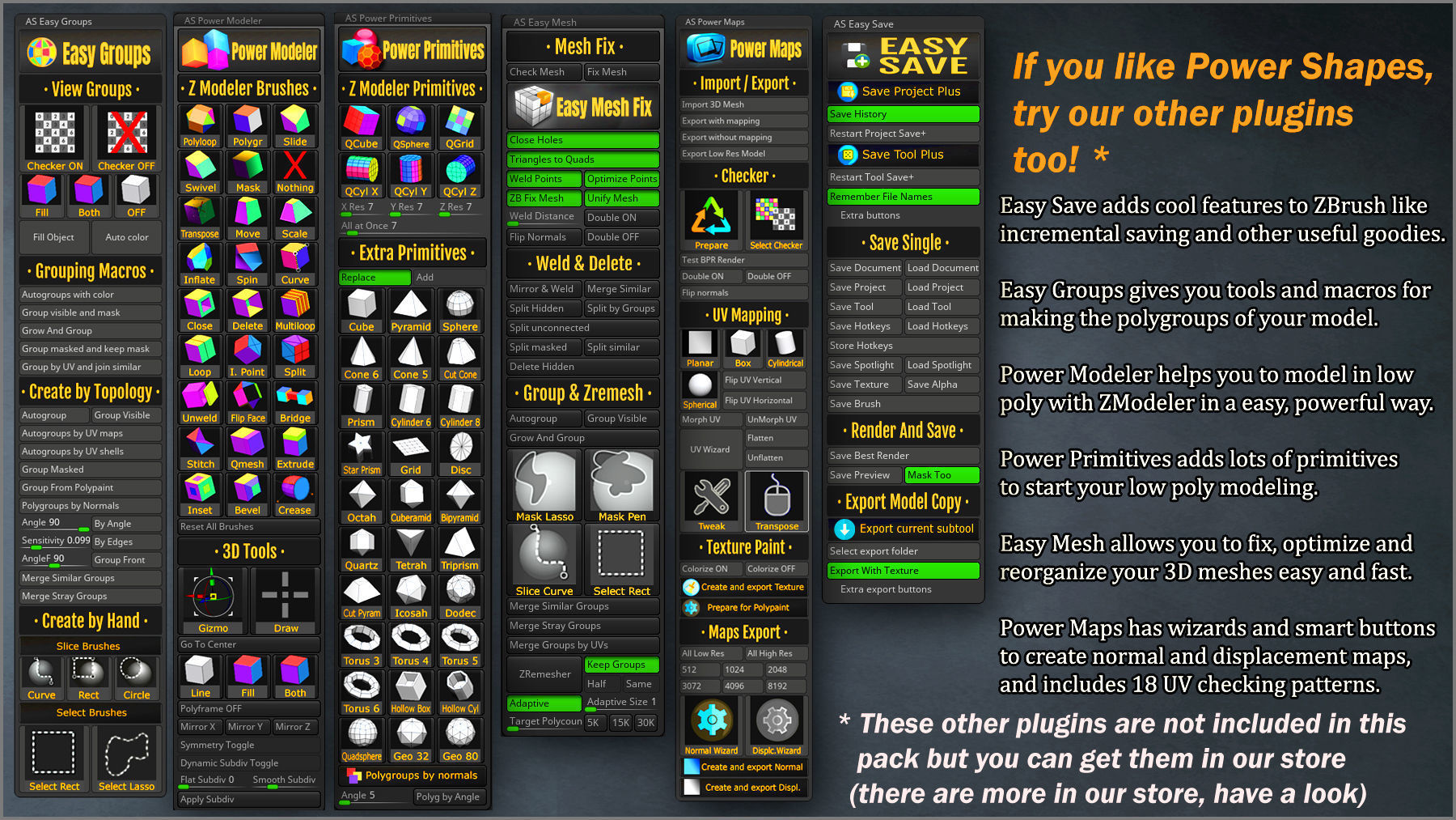 Power Shapes ZBrush Plugin 3D model_13